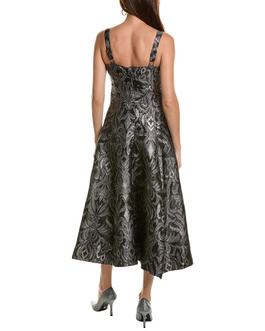 Taylor Metallic Jacquard Taffeta Printed Midi Dress