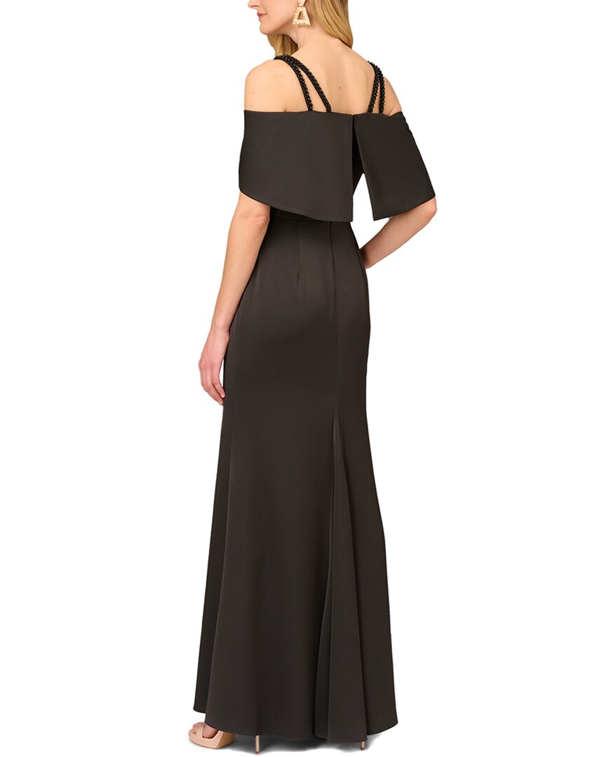 Aidan Mattox Double Strap Satin Column Gown