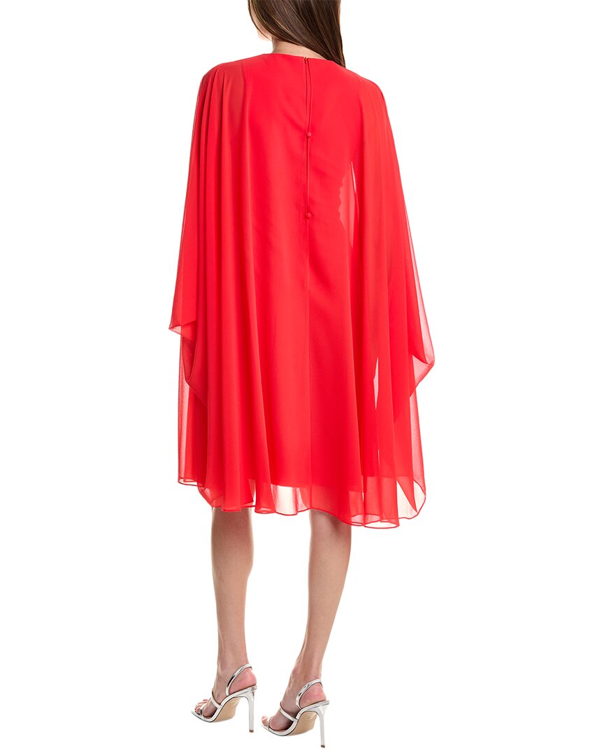 Teri Jon By Rickie Freeman Scuba Crepe Cape Sleeve Sheath Dress