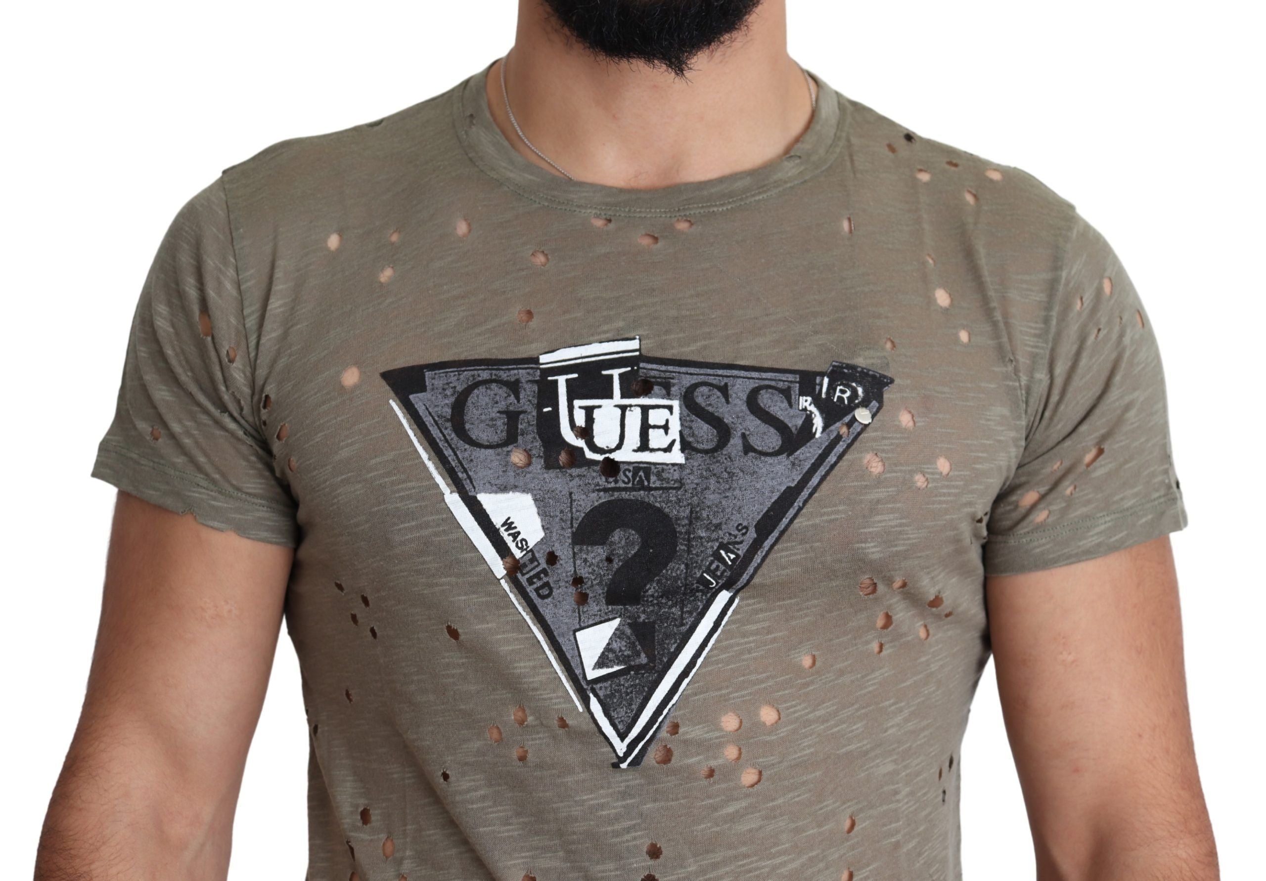 Guess Chic Brown Cotton Stretch Men's T-Shirt