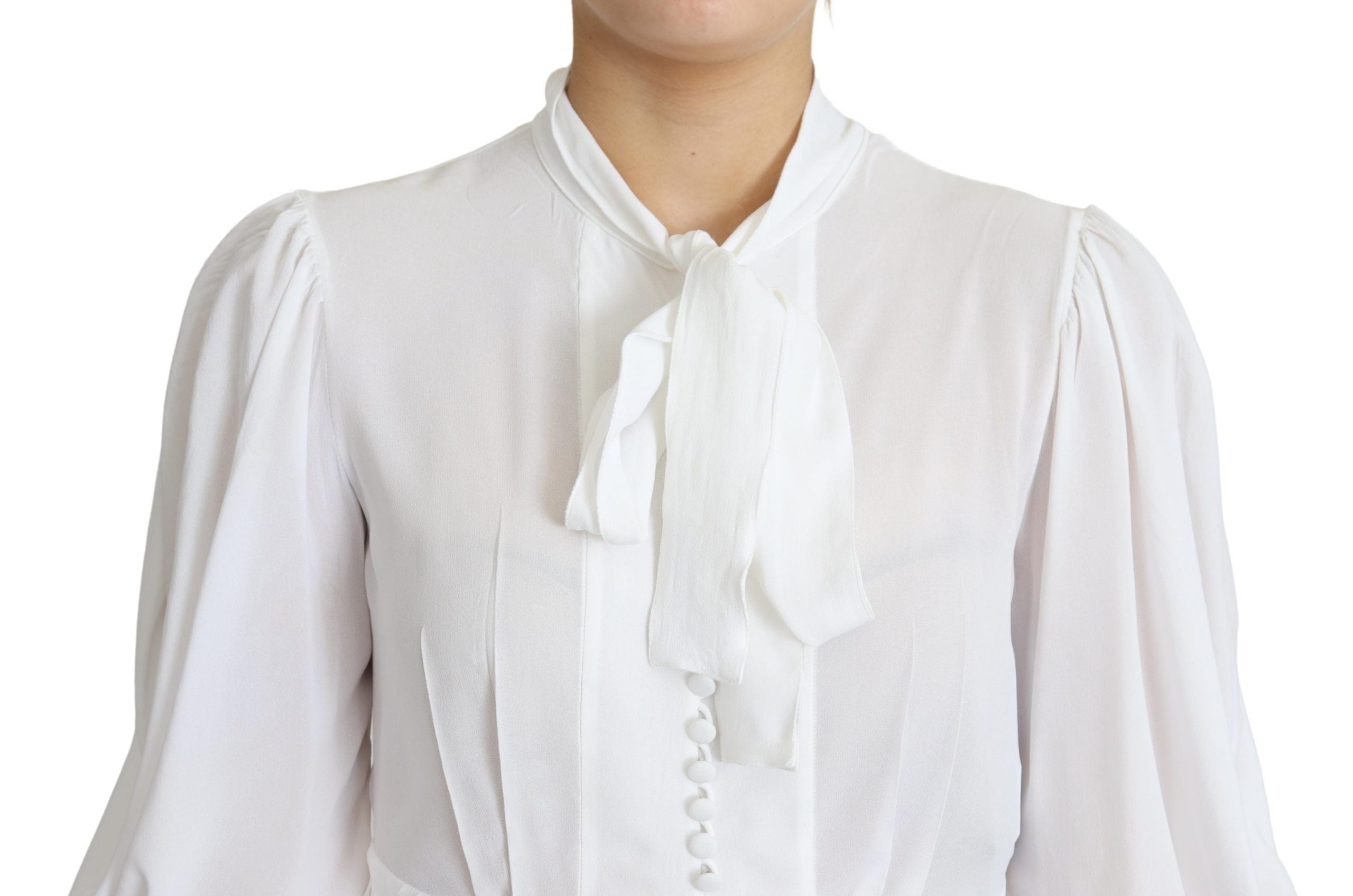 Dolce & Gabbana Elegant Snow-White Viscose Women's Blouse