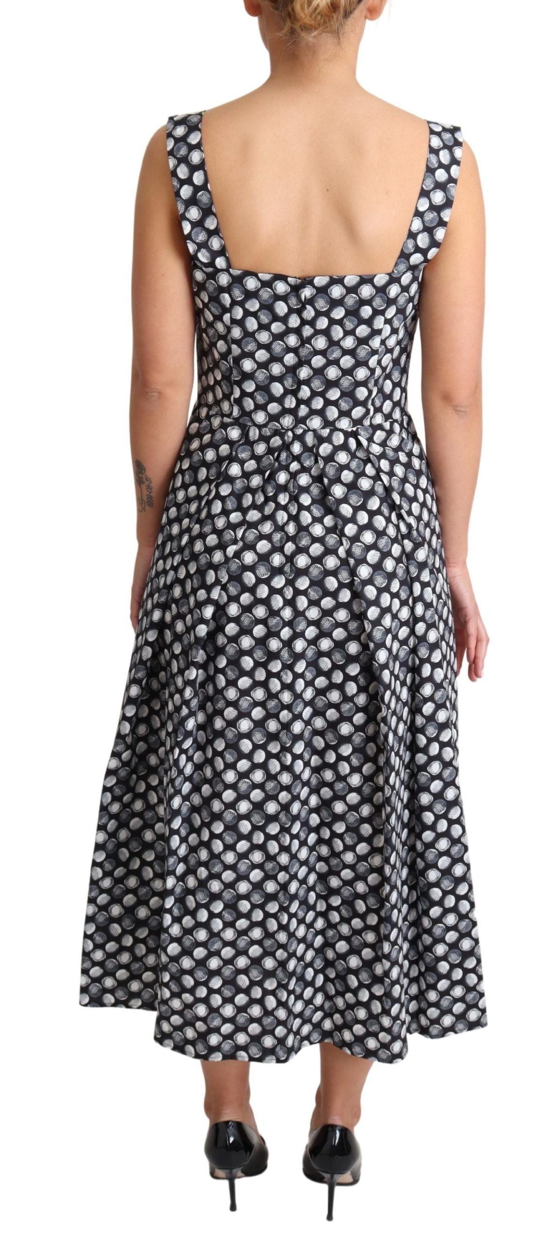 Dolce & Gabbana Elegant Sleeveless Geometric Midi A-Line Women's Dress