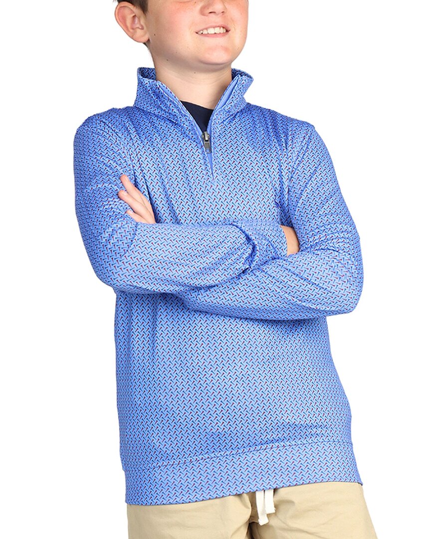 Tailorbyrd Blue Tees Printed Performance 1/4-Zip Pullover