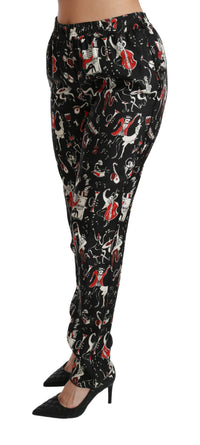 Dolce & Gabbana Printed Silk Mid Waist Pants16