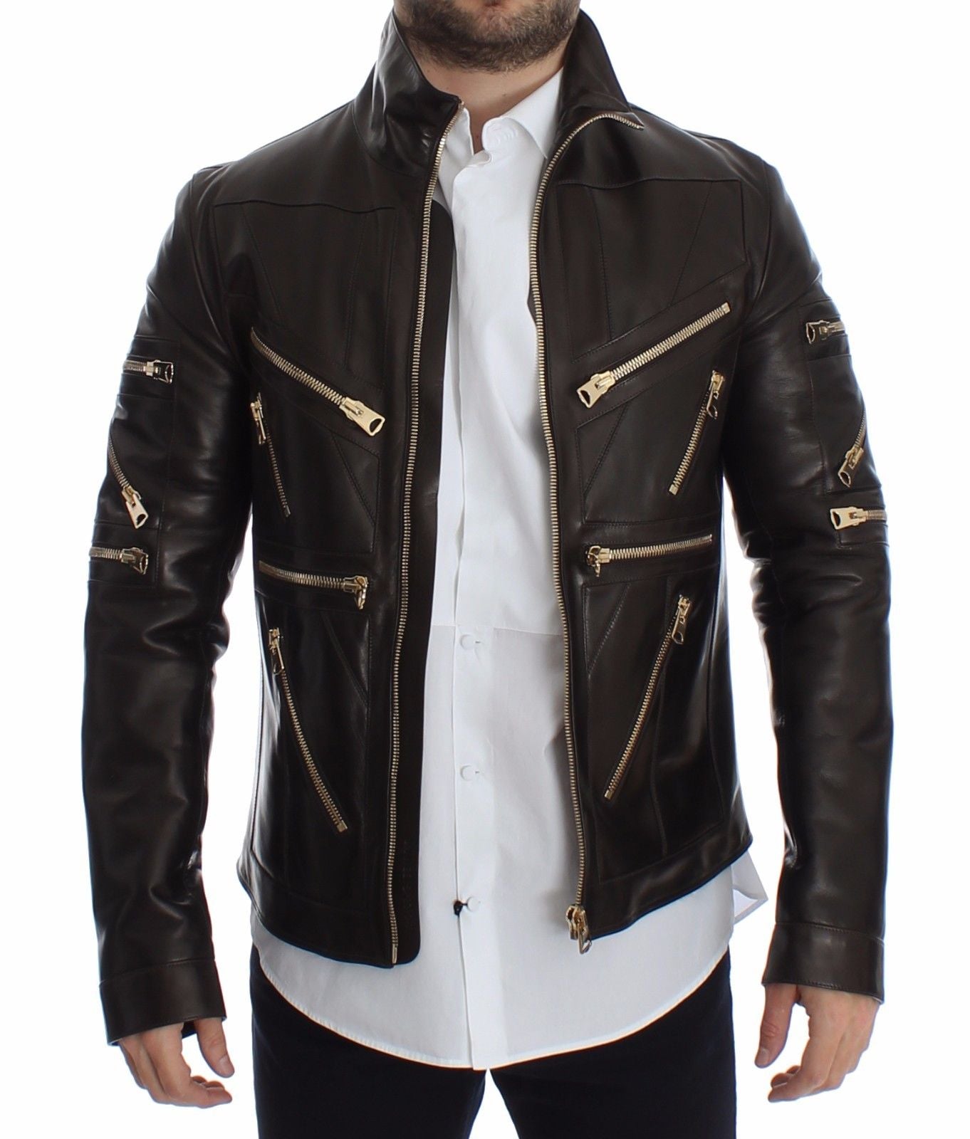 Dolce & Gabbana Lambskin Leather Zipper Jacket5