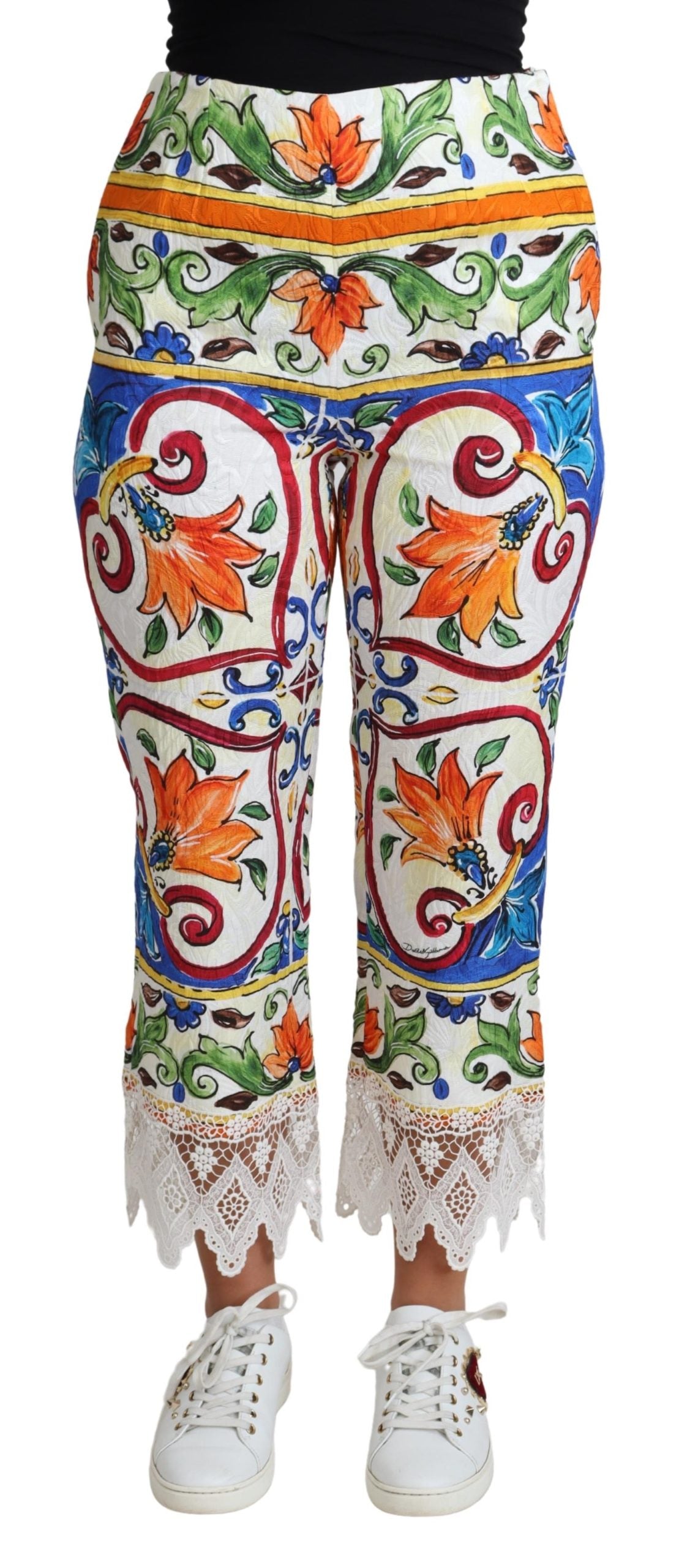 Dolce & Gabbana  Sicily Floral Print Cropped Wide Leg Pants9