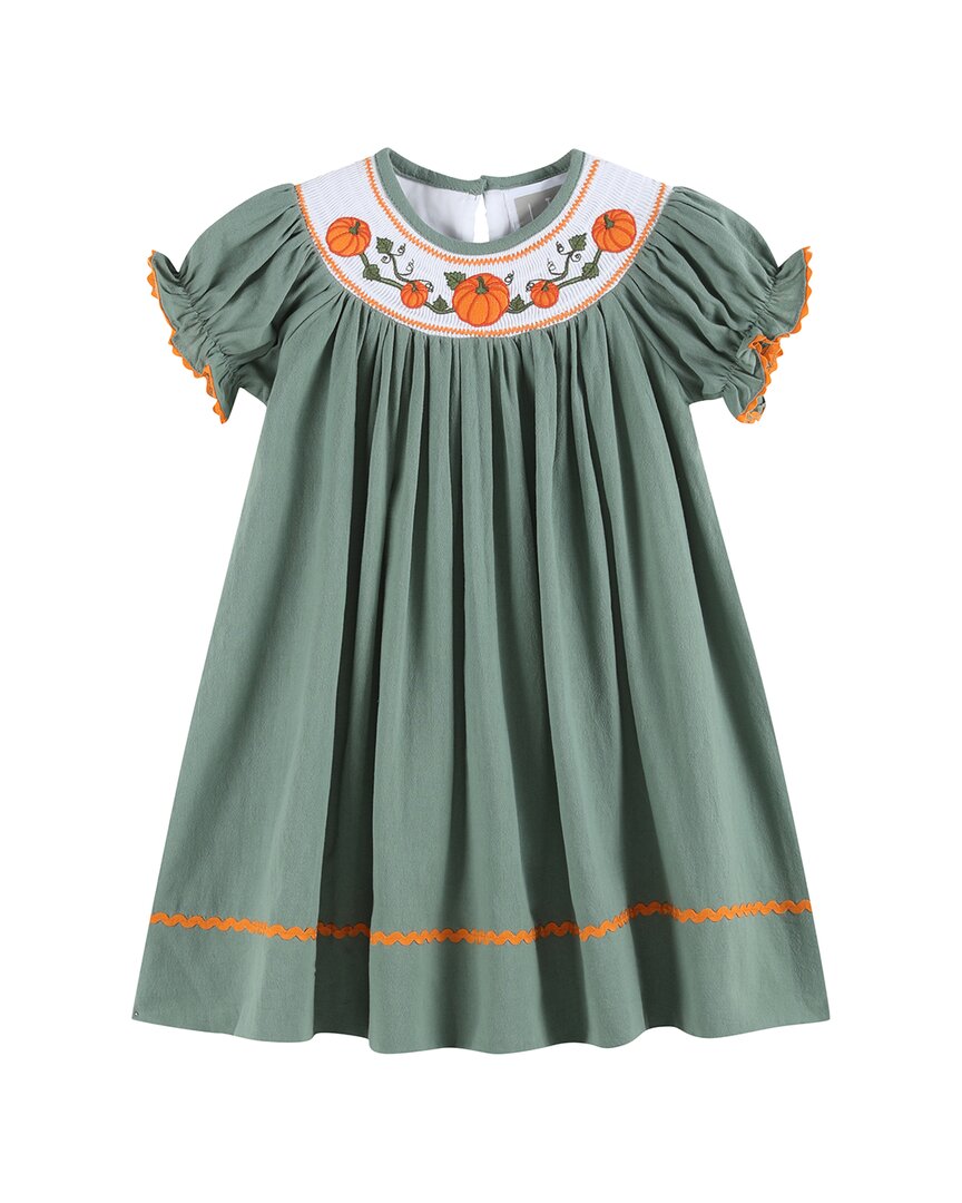 Lil Cactus Pumpkin Smocked Bishop Dress