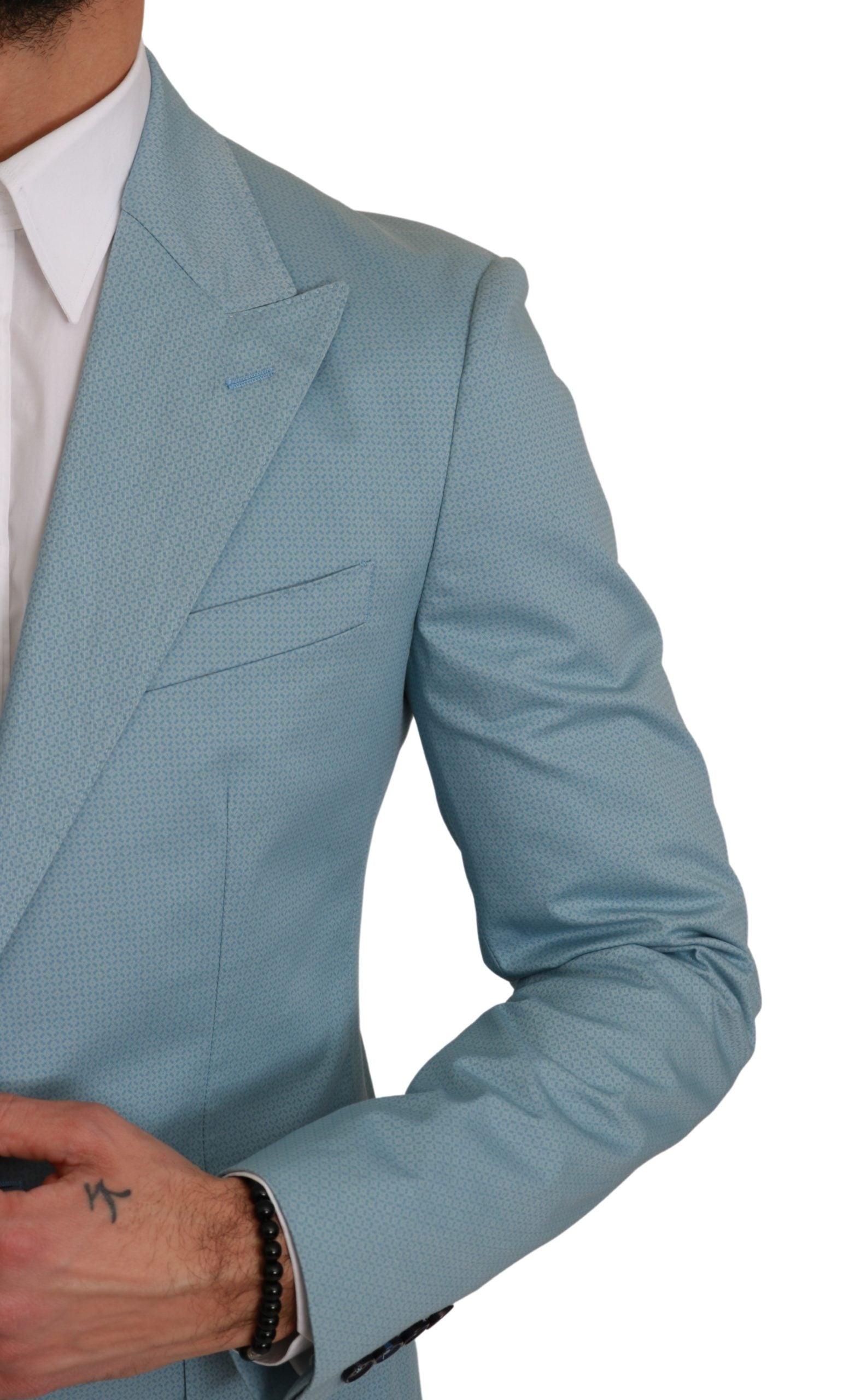 Dolce & Gabbana  Men's Classic Fit Single Breasted Blazer - Light Blue