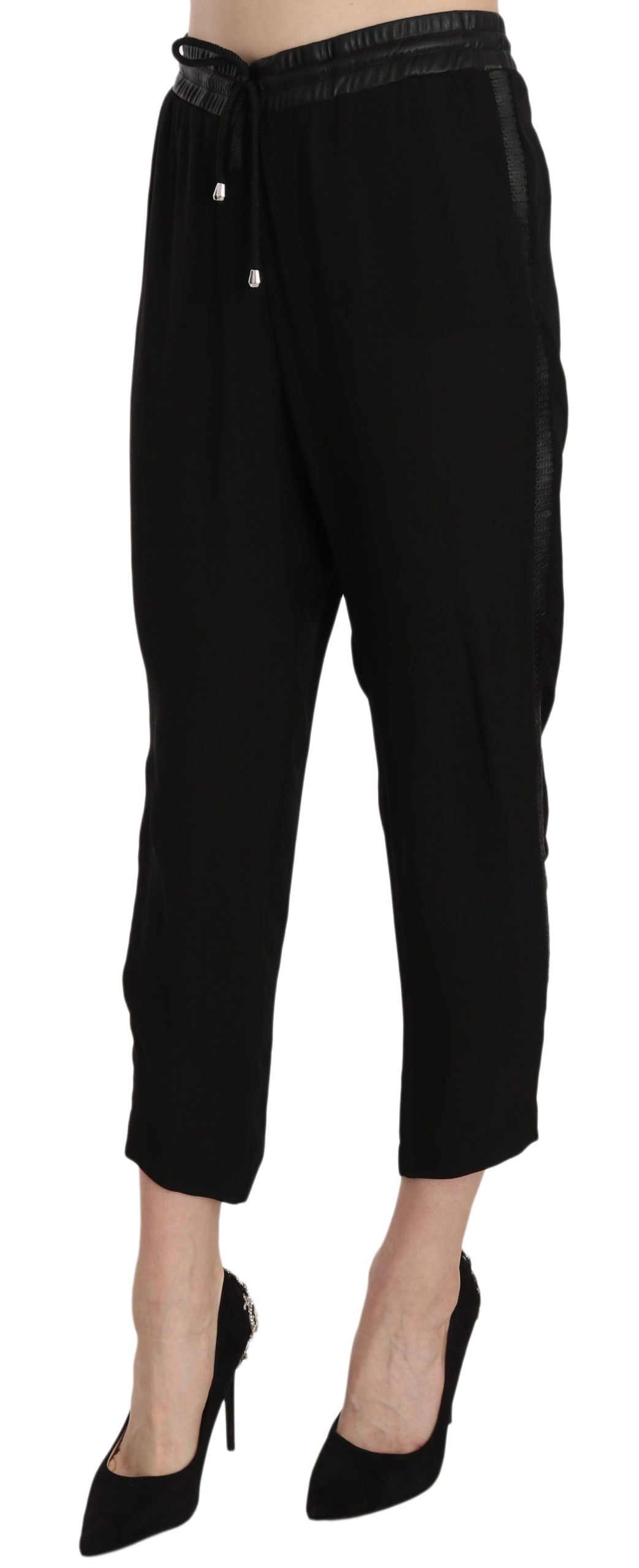 Guess  Womens Black Cuffed Pants