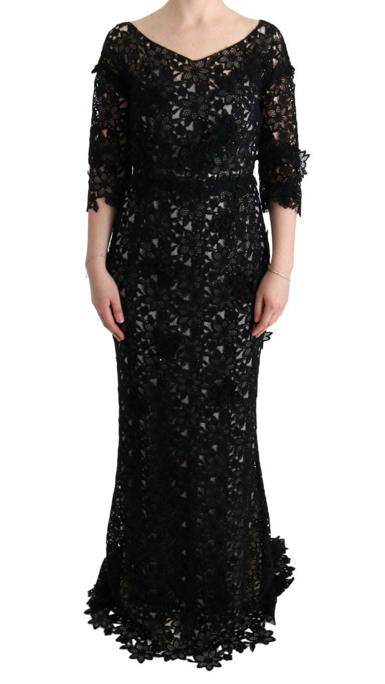 Dolce & Gabbana  Floral Lace Dress - Black