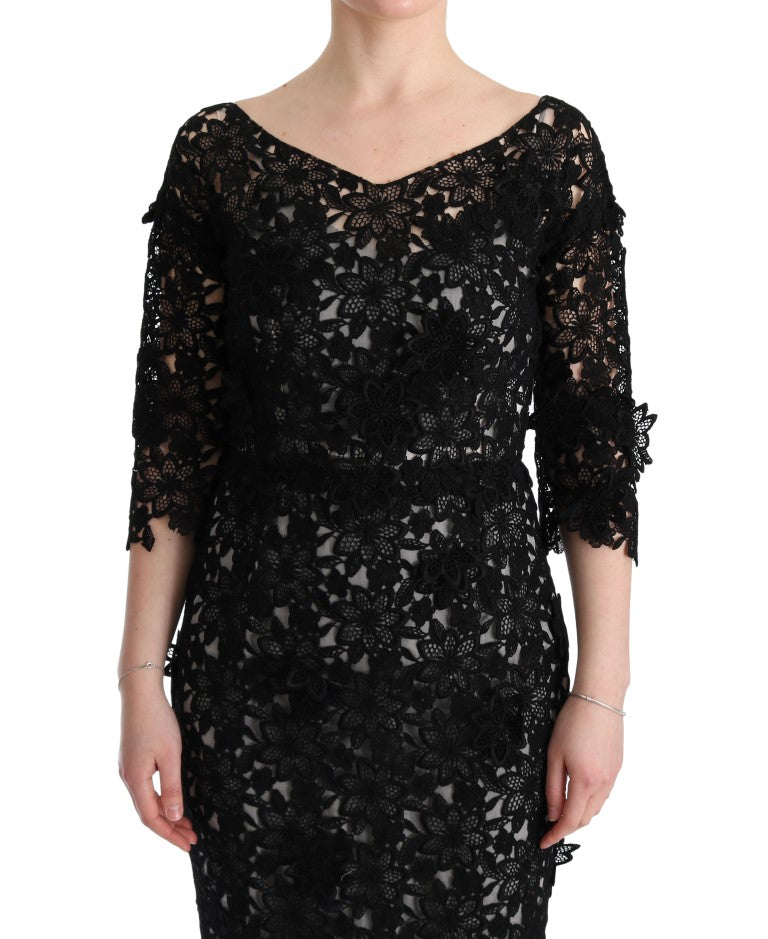 Dolce & Gabbana  Floral Lace Dress - Black