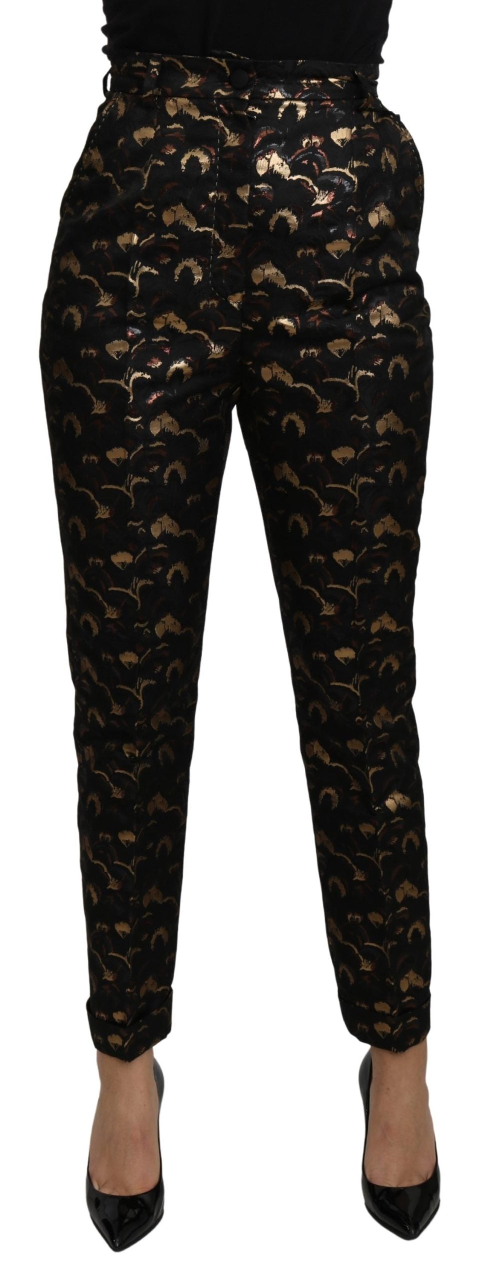 Dolce & Gabbana  Floral Brocade Trousers - Black