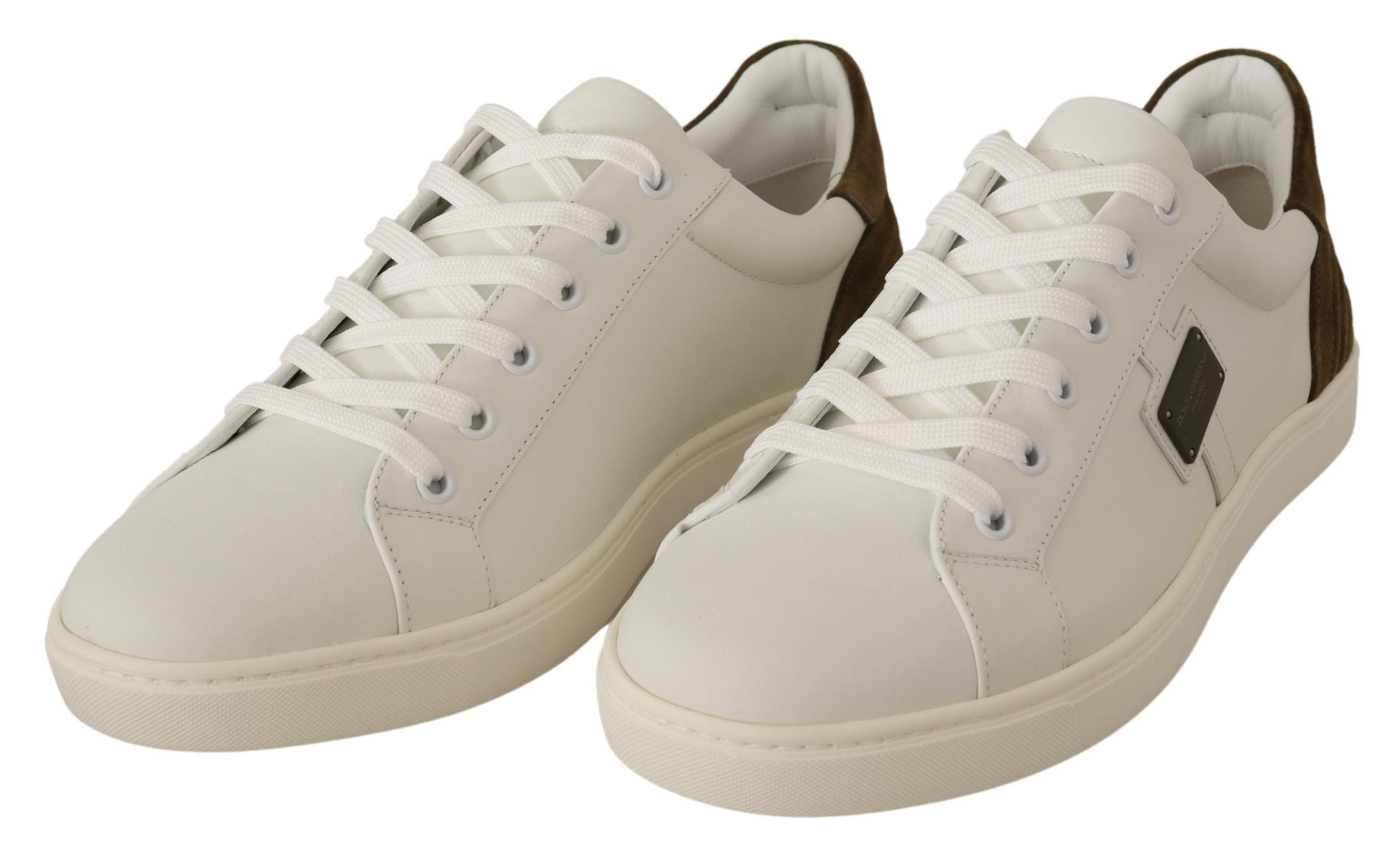 Dolce & Gabbana Chic White Leather Sneakers for Men's Men