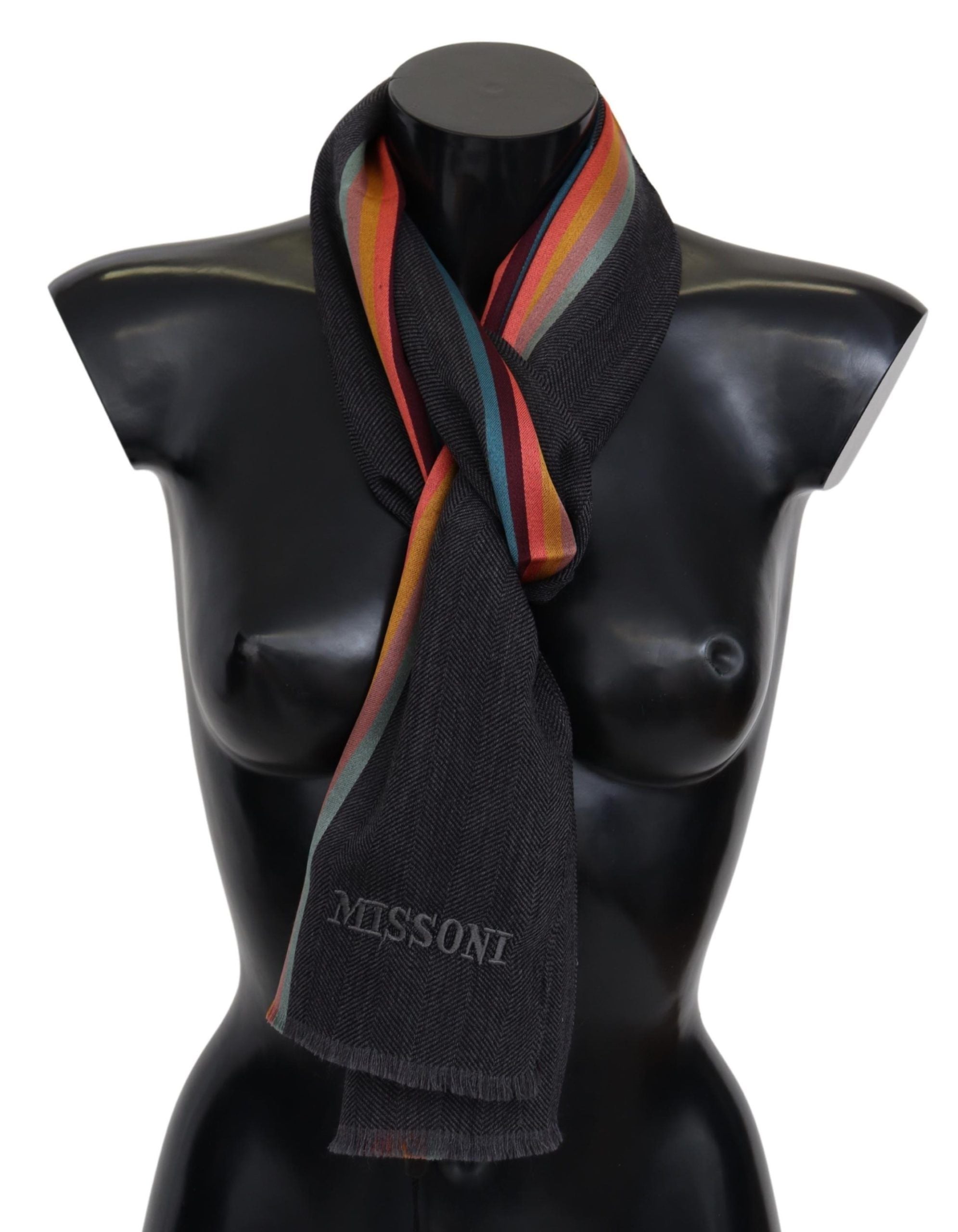 Missoni Elegant Wool-Silk Blend Striped Men's Scarf