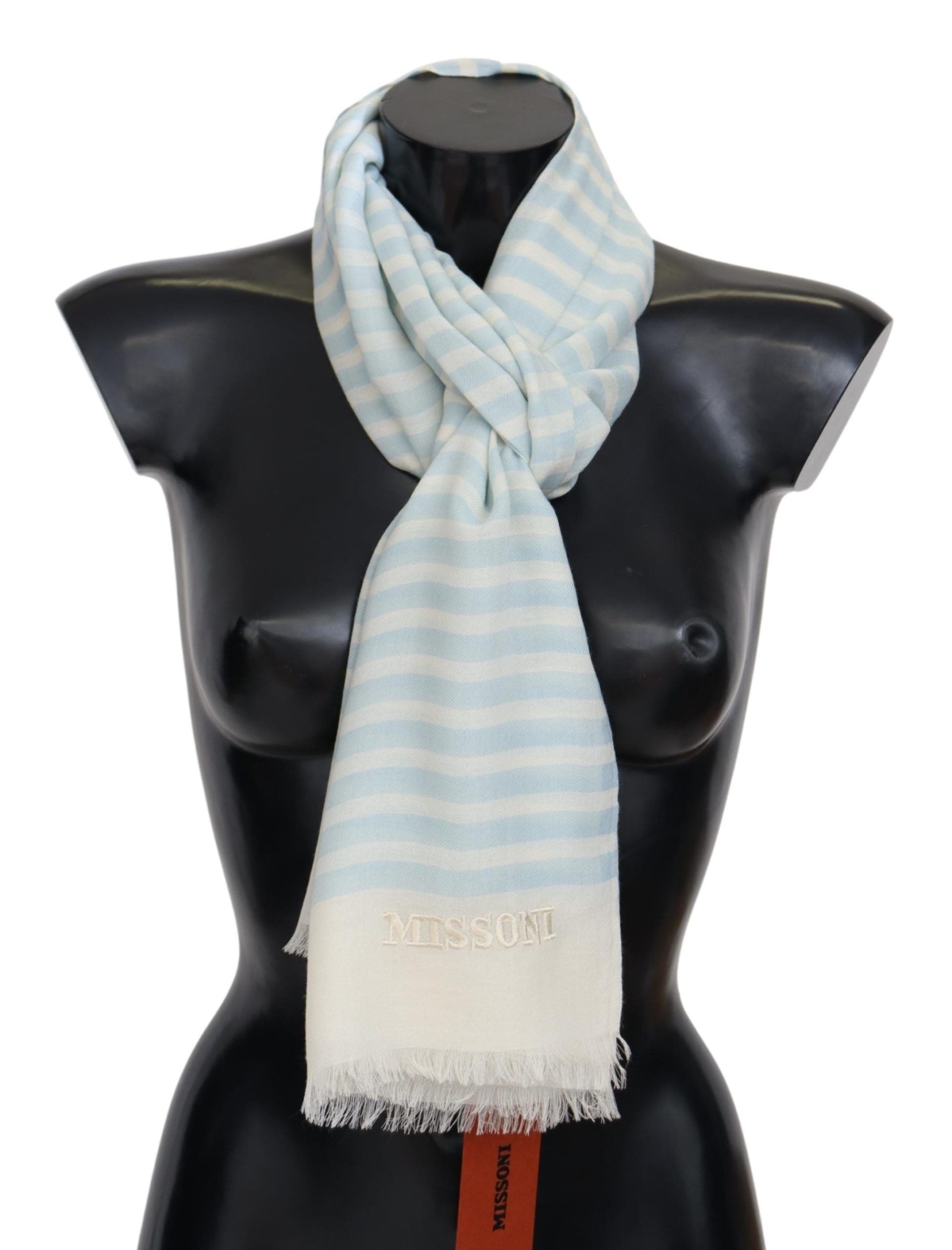 Missoni Elegant Cashmere Scarf with Linear Men's Design