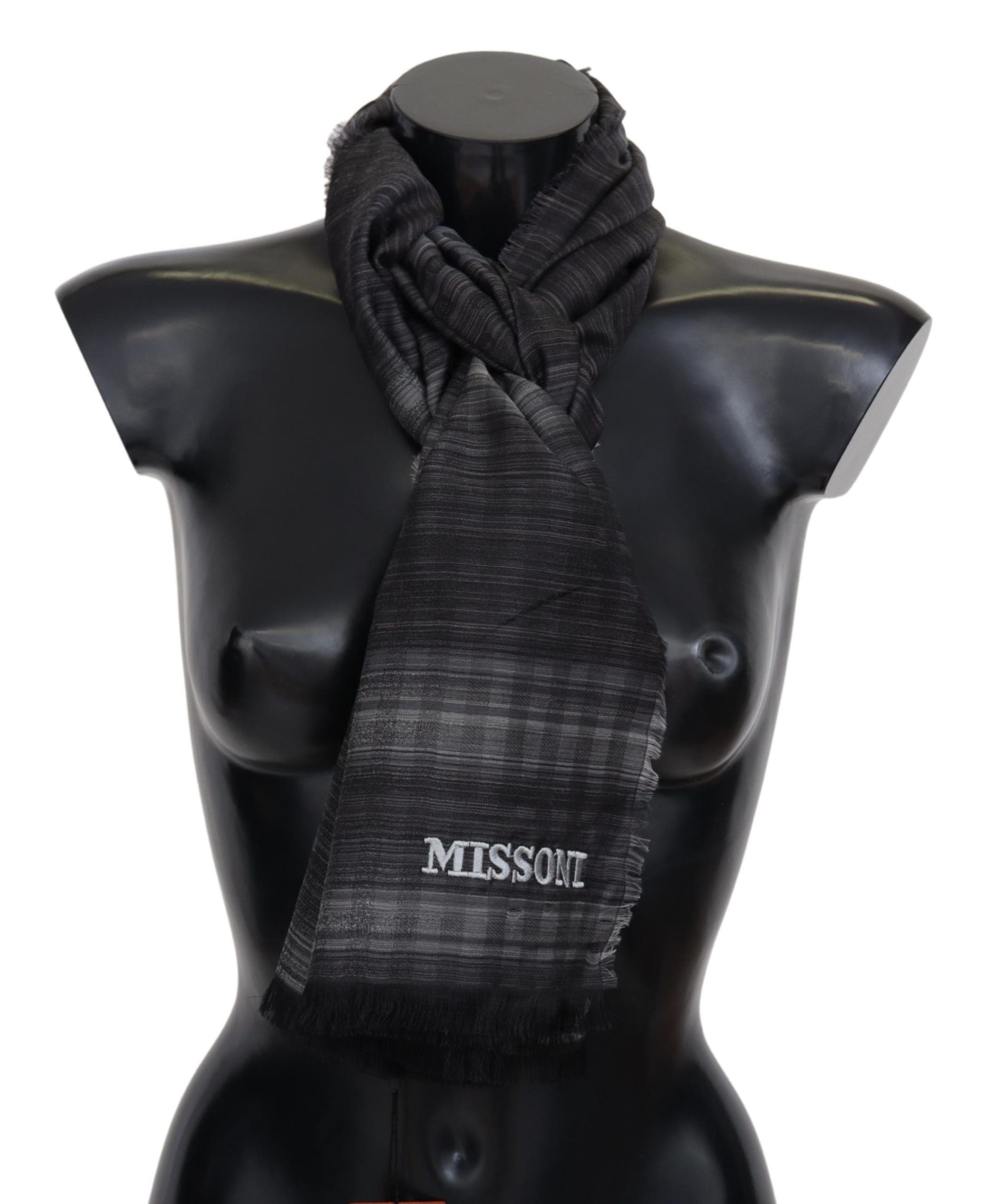 Missoni Elegant Wool Silk Polka Dot Men's Scarf