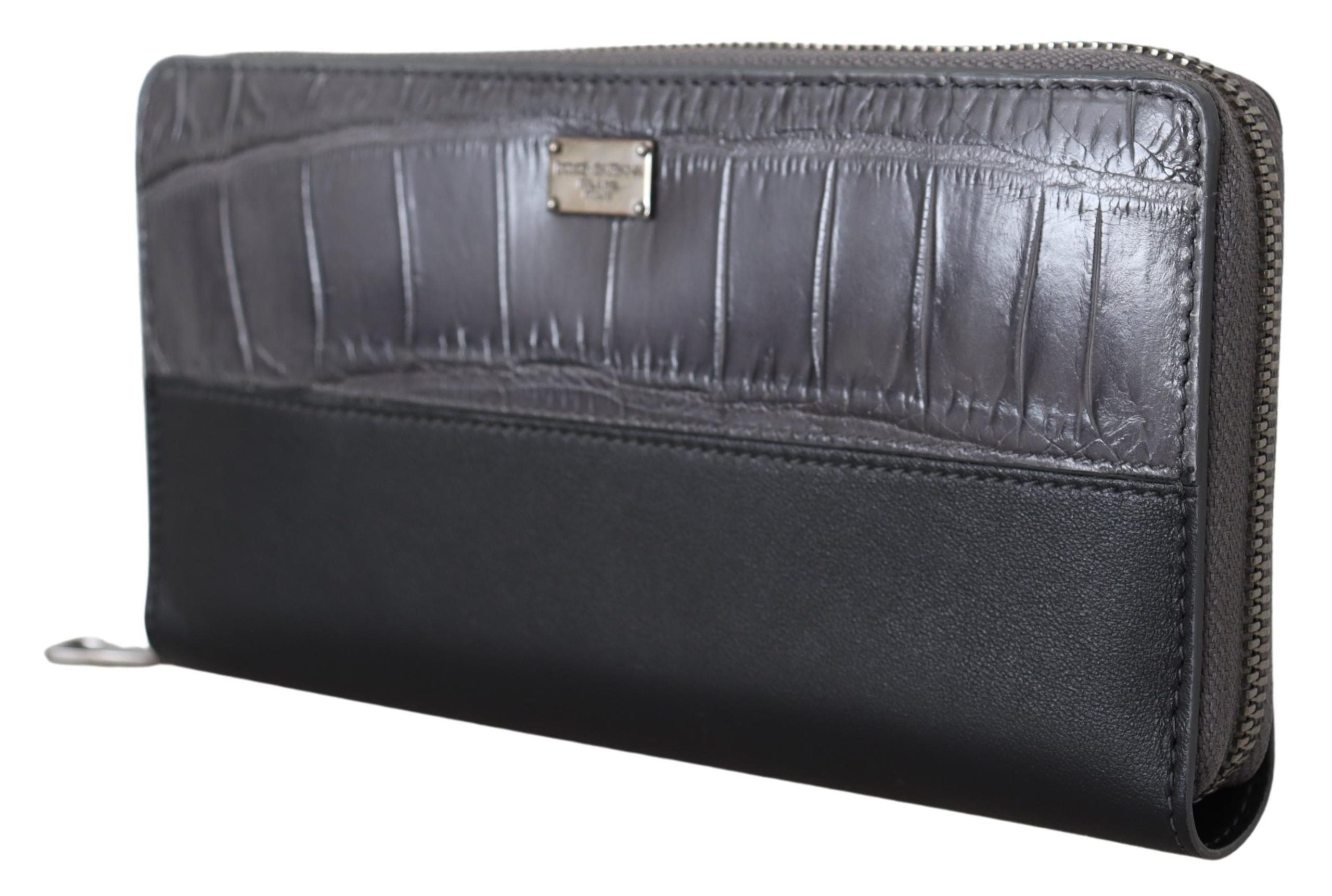 Dolce & Gabbana Elegant Textured Leather Zip-Around Men's Wallet