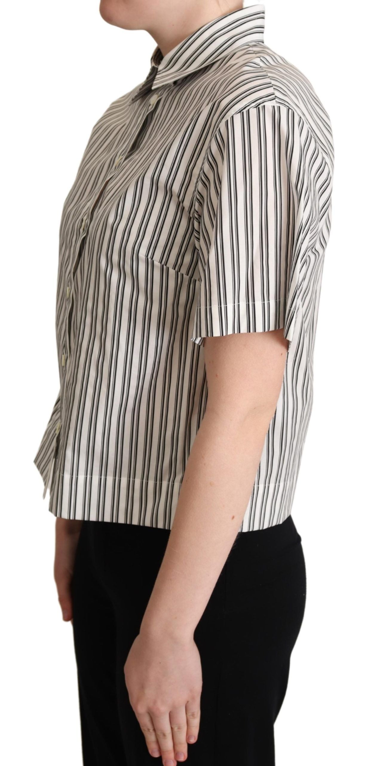 Dolce & Gabbana Elegant Striped Cotton Polo Women's Top