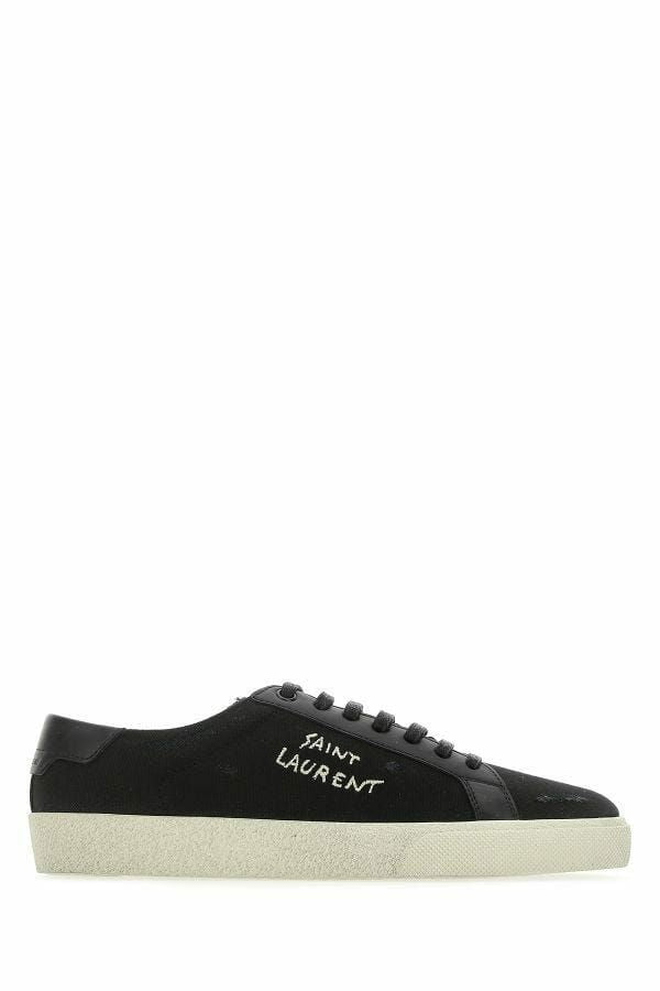 Saint Laurent Sleek Black Canvas & Leather Low-Top Men's Sneakers4