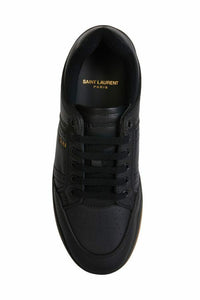 Saint Laurent Elegant Black Low-Top Leather Men's Sneakers13