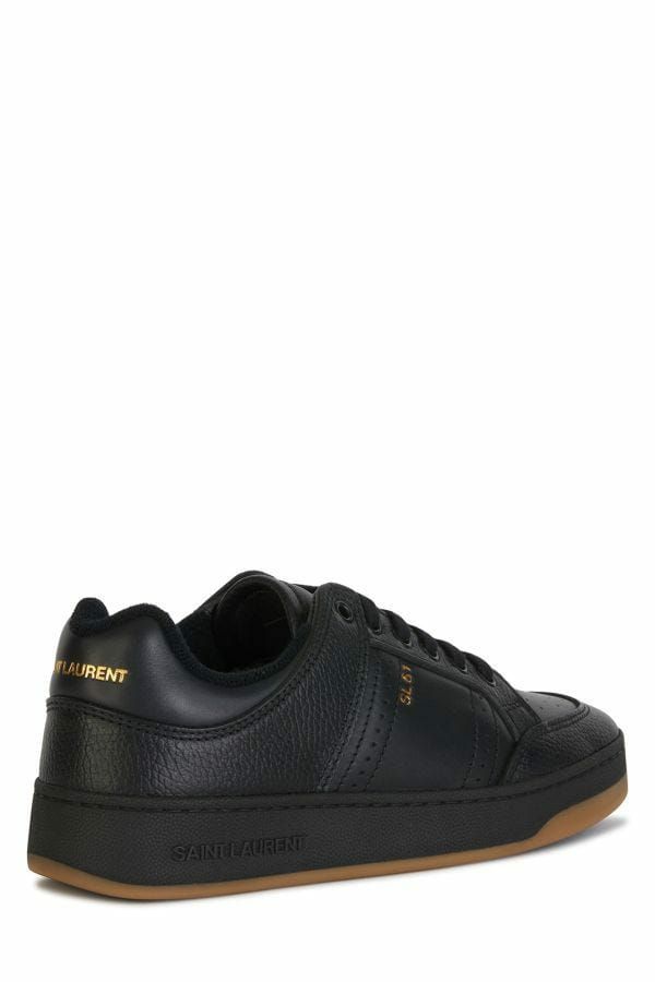 Saint Laurent Elegant Black Low-Top Leather Men's Sneakers10