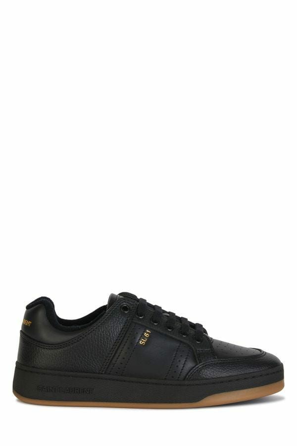 Saint Laurent Elegant Black Low-Top Leather Men's Sneakers4