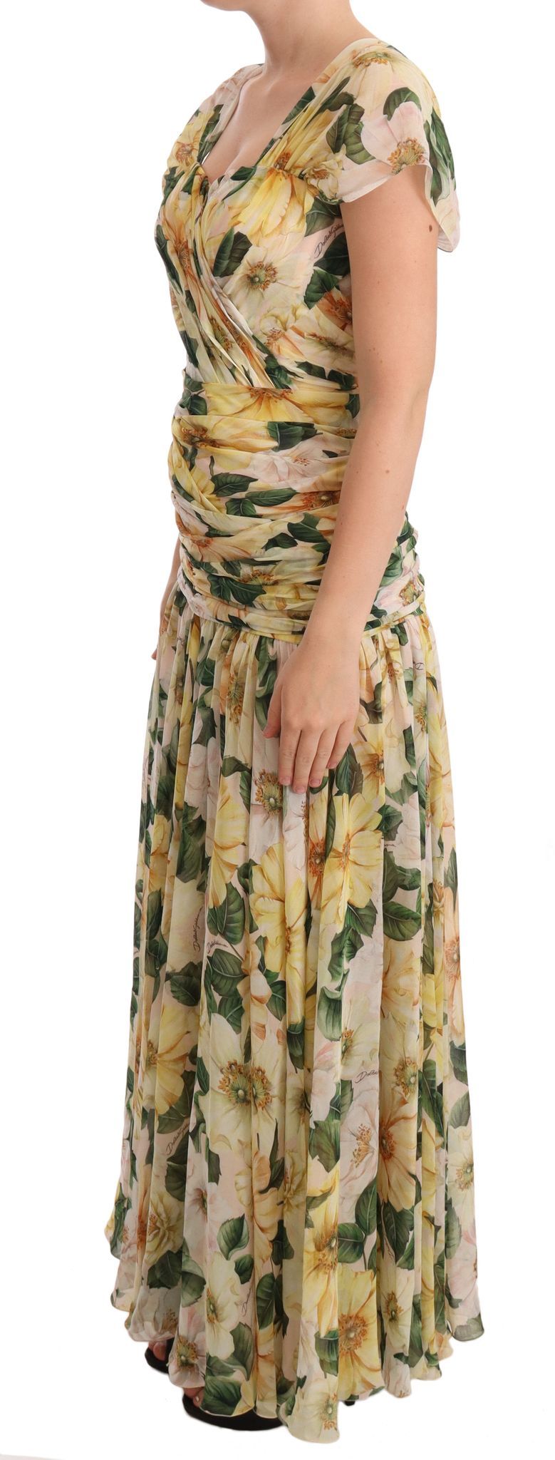 Dolce & Gabbana Floral Elegance Silk Pleated Maxi Women's Dress