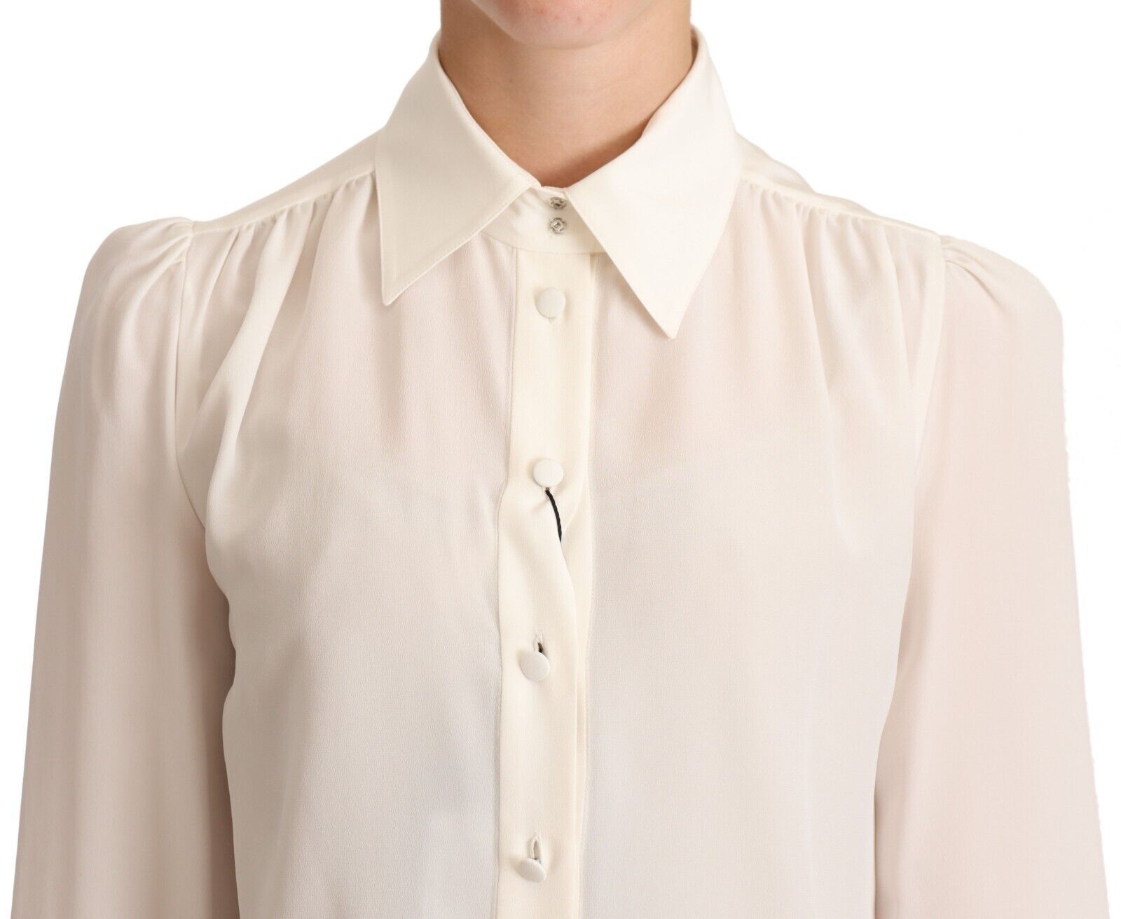 Dolce & Gabbana Elegant Silk Top in Off Women's White