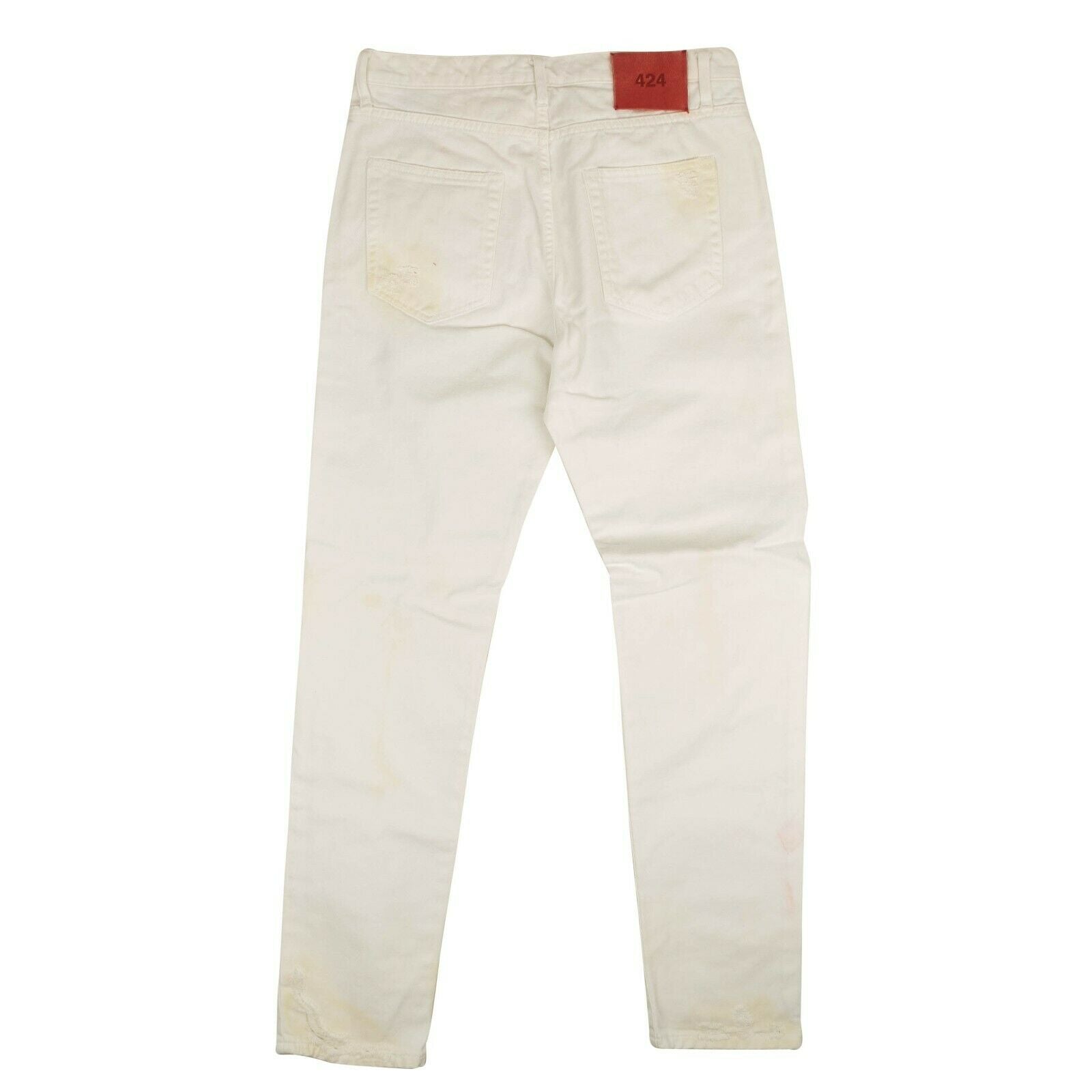 424 ON FAIRFAX White Distressed Denim Jeans4