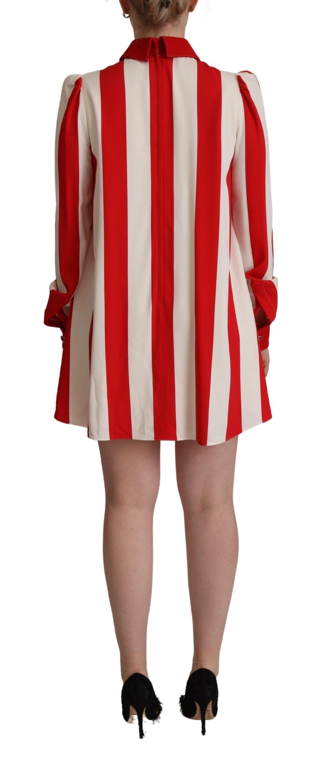 Dolce & Gabbana Elegant Striped Shirt Mini Women's Dress