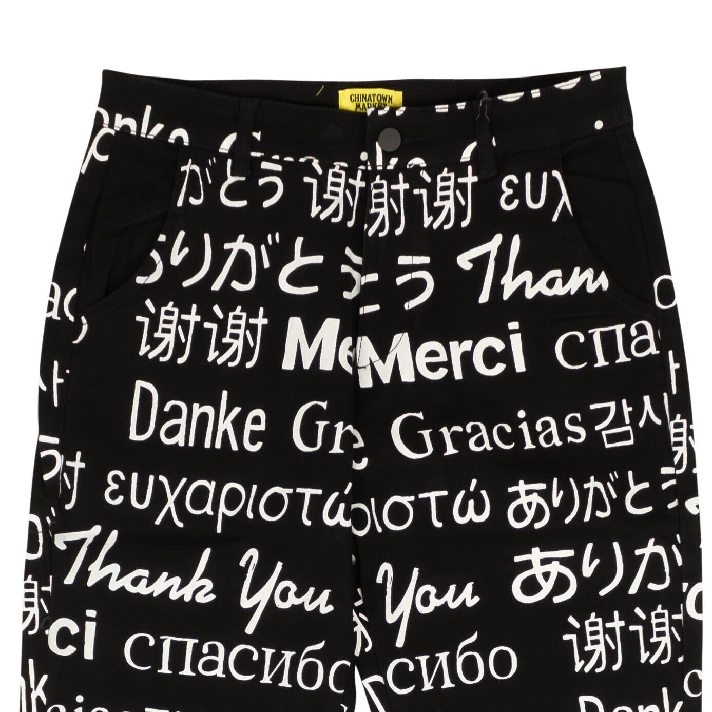 CHINATOWN MARKET Black Thank You Languages Pants7