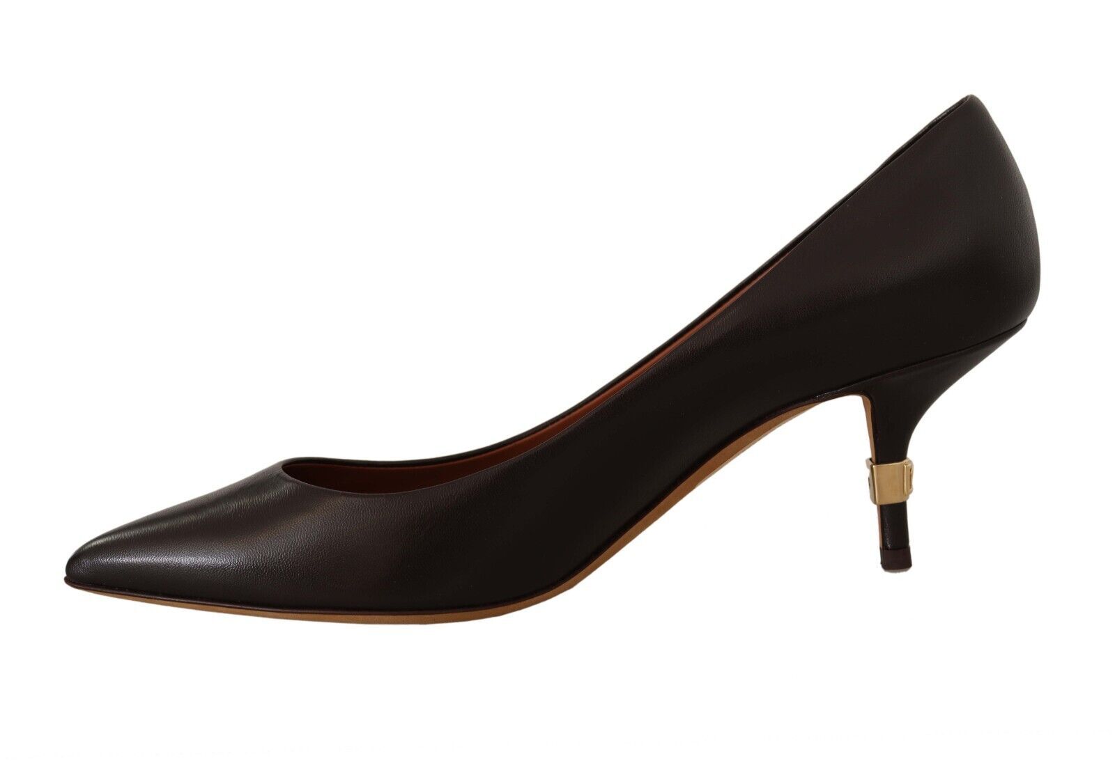 Dolce & Gabbana Elegant Brown Leather Heels Women's Pumps