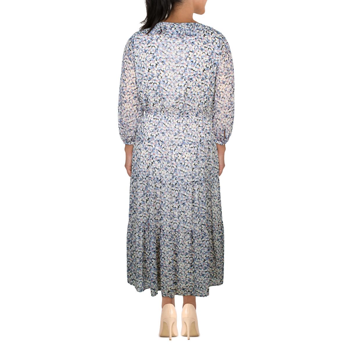 Womens Floral Print Georgette Maxi Dress