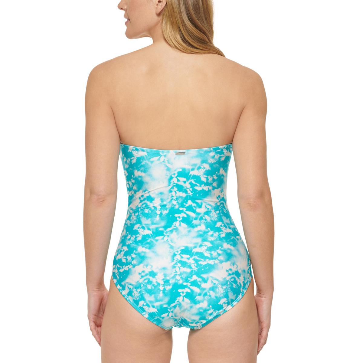 Womens Printed V-Notch One-Piece Swimsuit