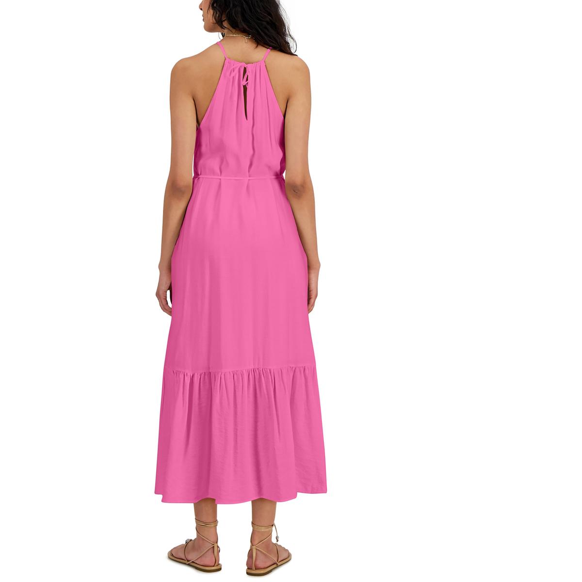 Womens Tie Halter Maxi Dress