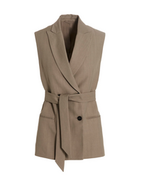 Brunello Cucinelli Women's Double Breast Belted Vest In Beige1