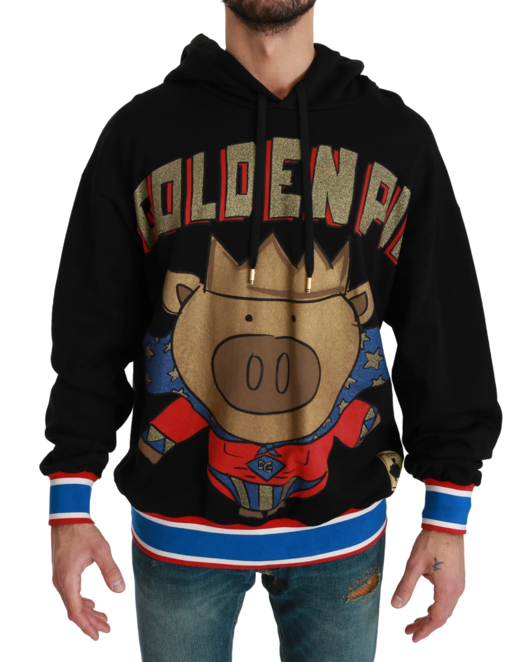 Dolce & Gabbana Black Sweater Pig of the Year Men's Hooded2