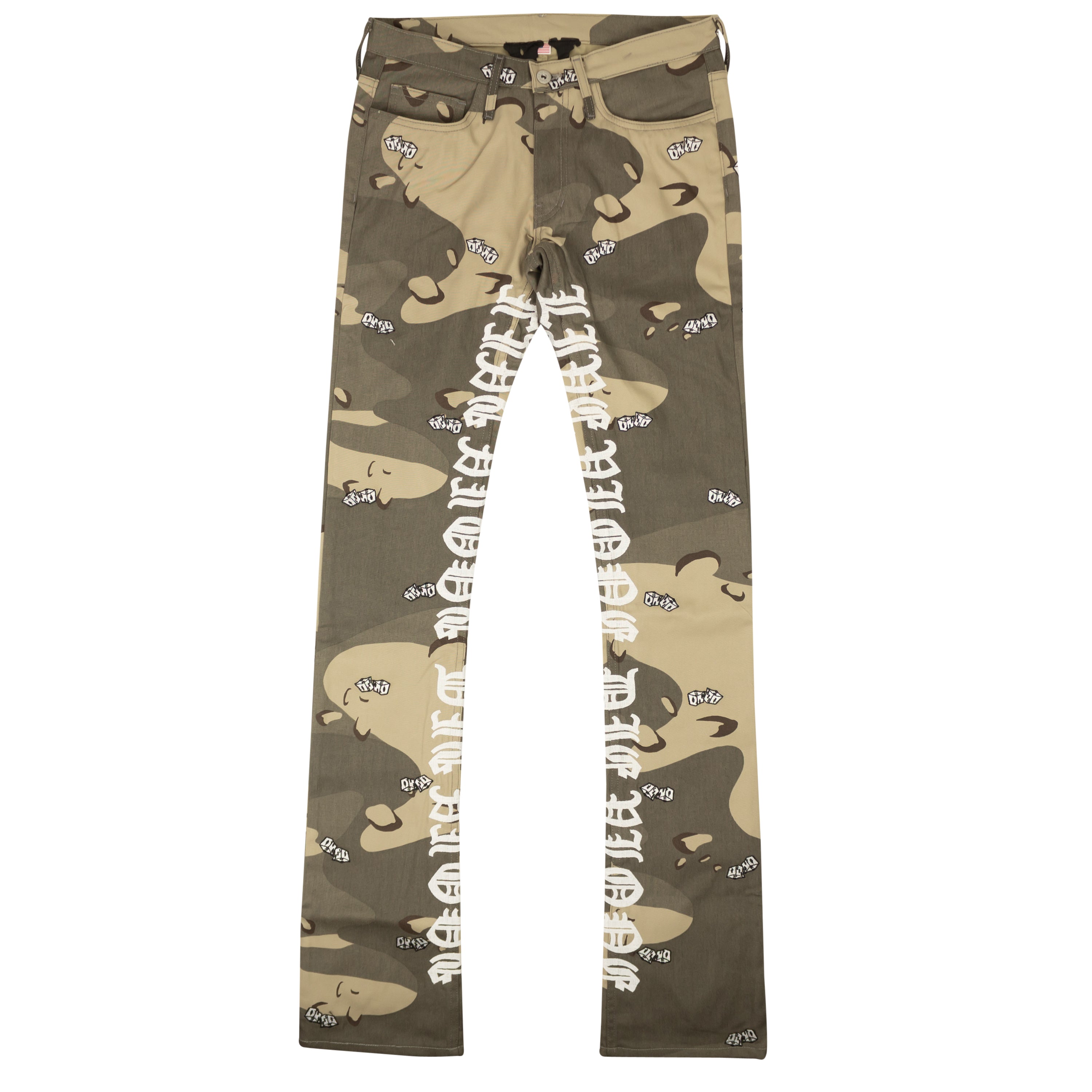 VLONE Beige Green Desert Camo Dice 5 Pocket Jeans5