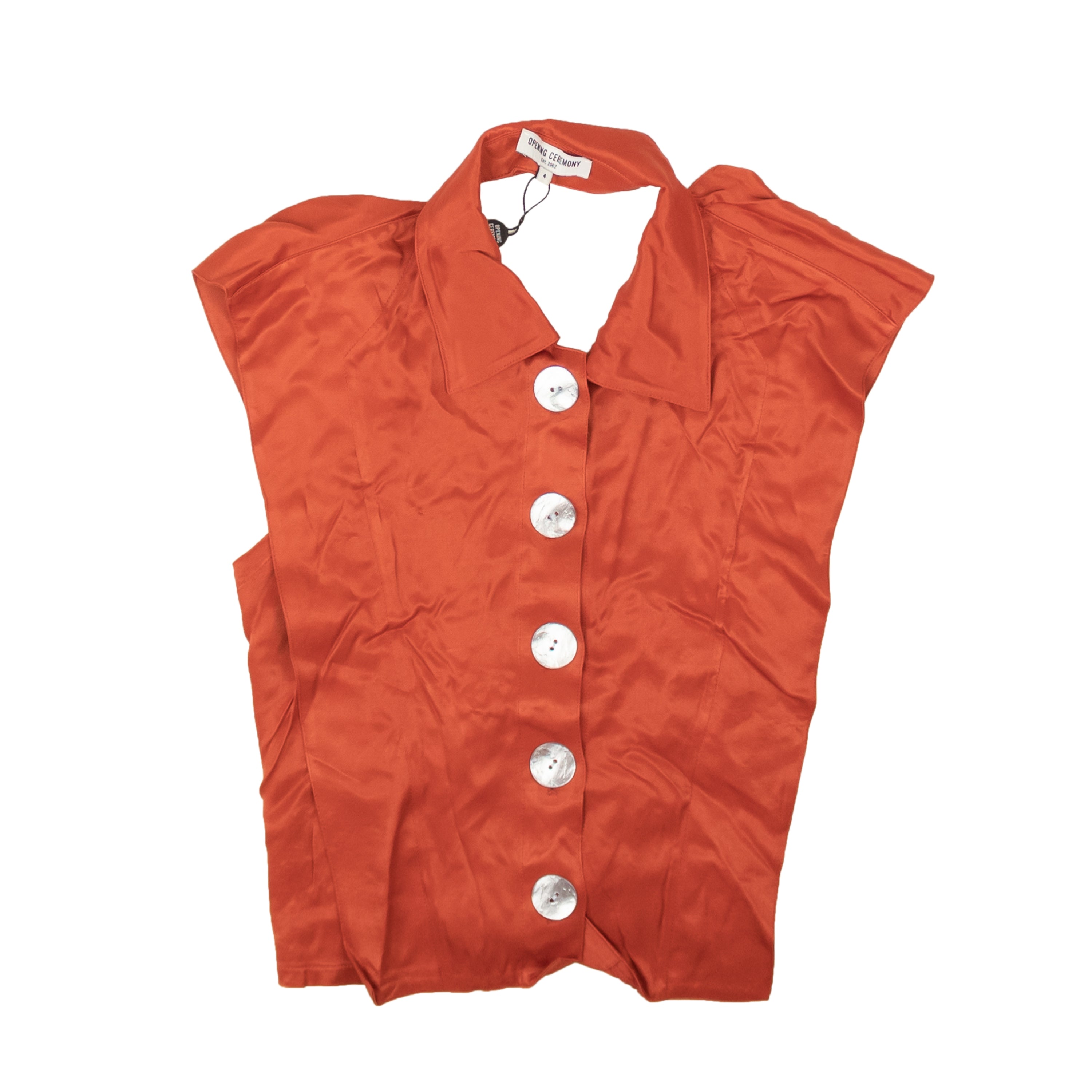 Opening Ceremony RUST TIE BACK SHELL BLOUSE2