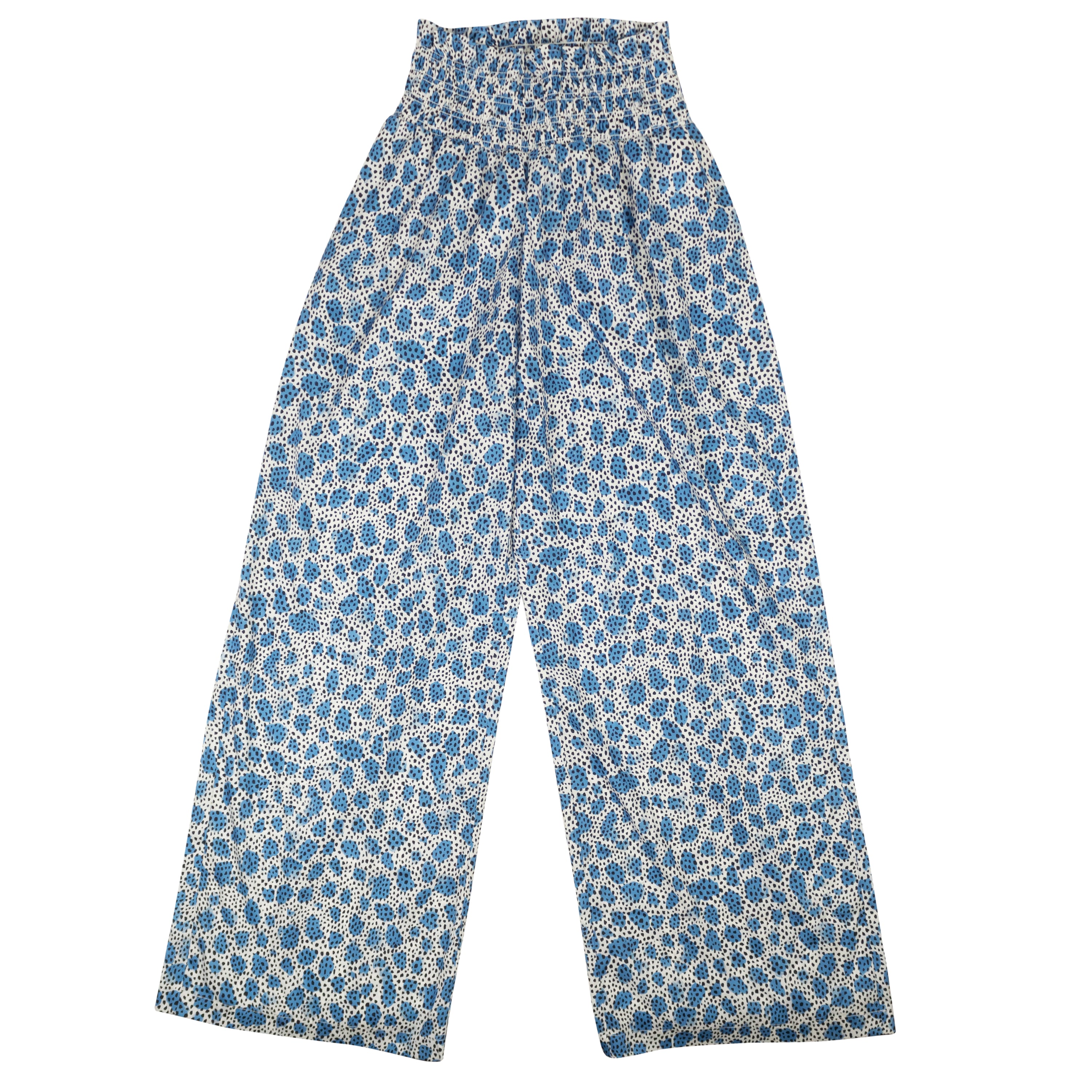 Opening Ceremony BLUE LEOPARD SMOCKED PRINTED PULL ON PANT2