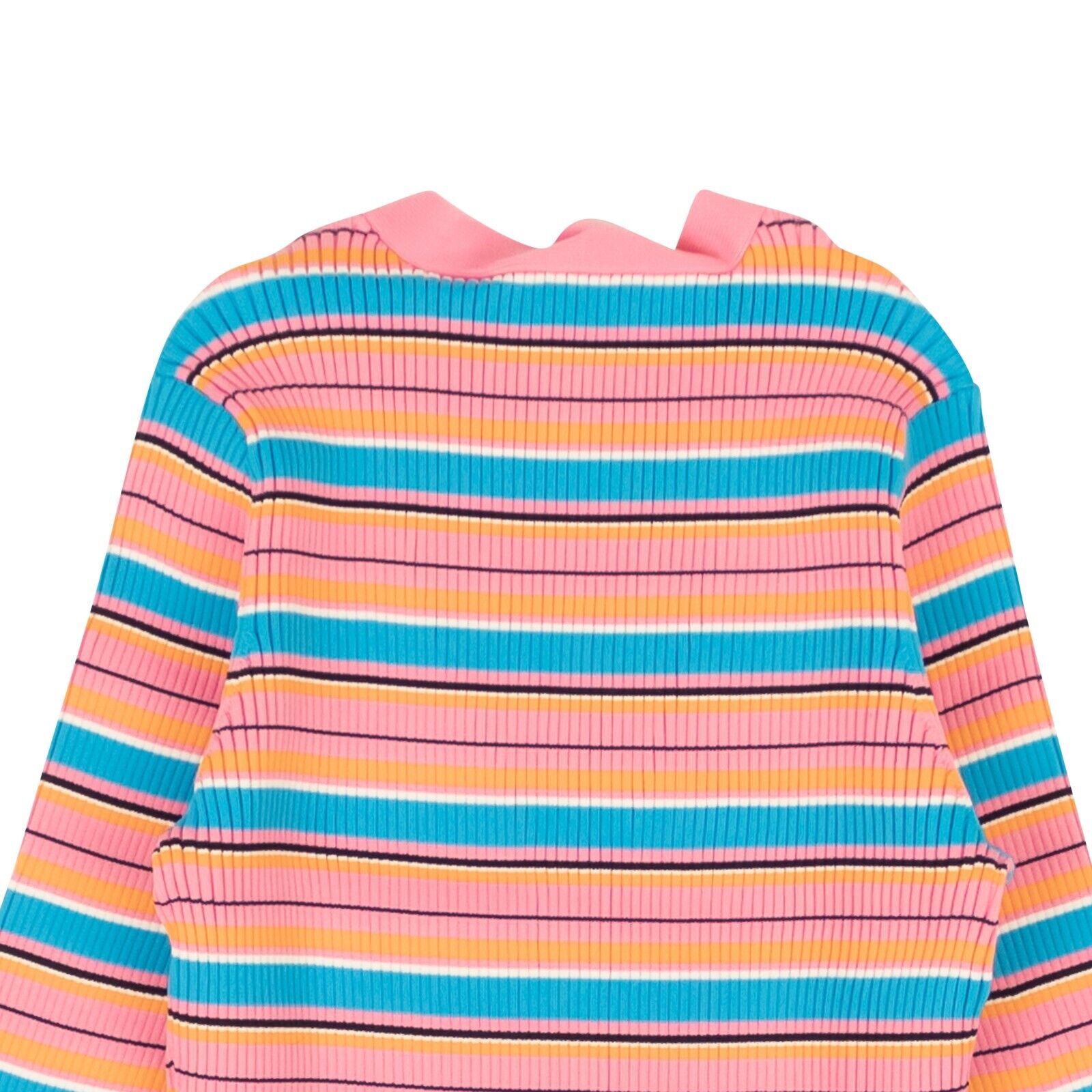 Opening Ceremony PINK BLUE ORANGE CROPPED STRIPED RIB NYLON CARDIGAN5