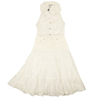 Opening Ceremony OPTIC WHITE TIERED RUFFLE DRESS2