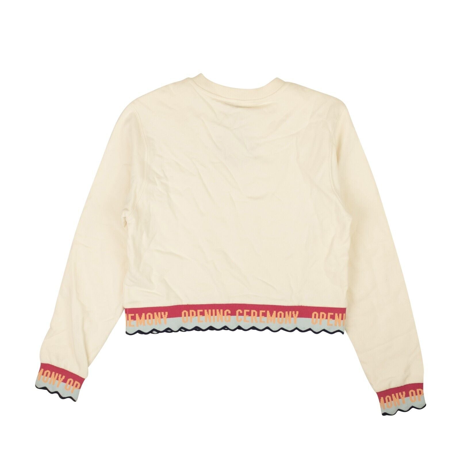 OPENING CEREMONY Cloud White Scalllop Cropped Sweatshirt4