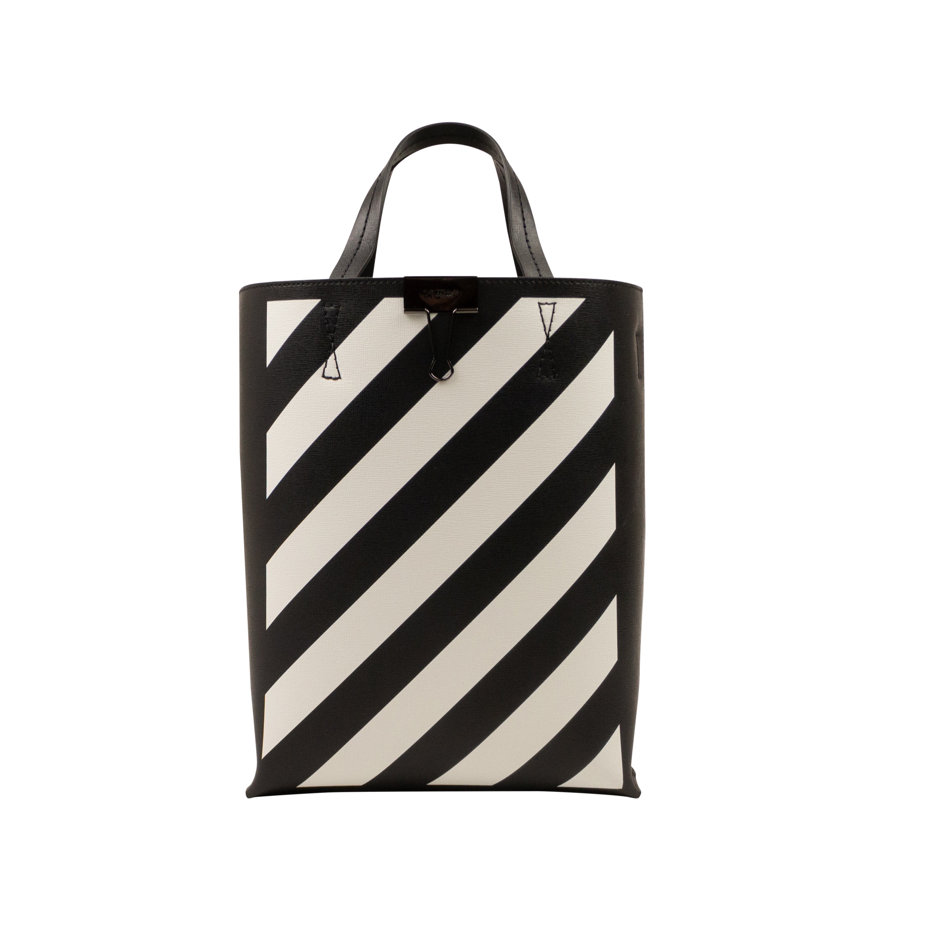 OFF-WHITE C/O VIRGIL ABLOH White & Black Diag Tote Bag1