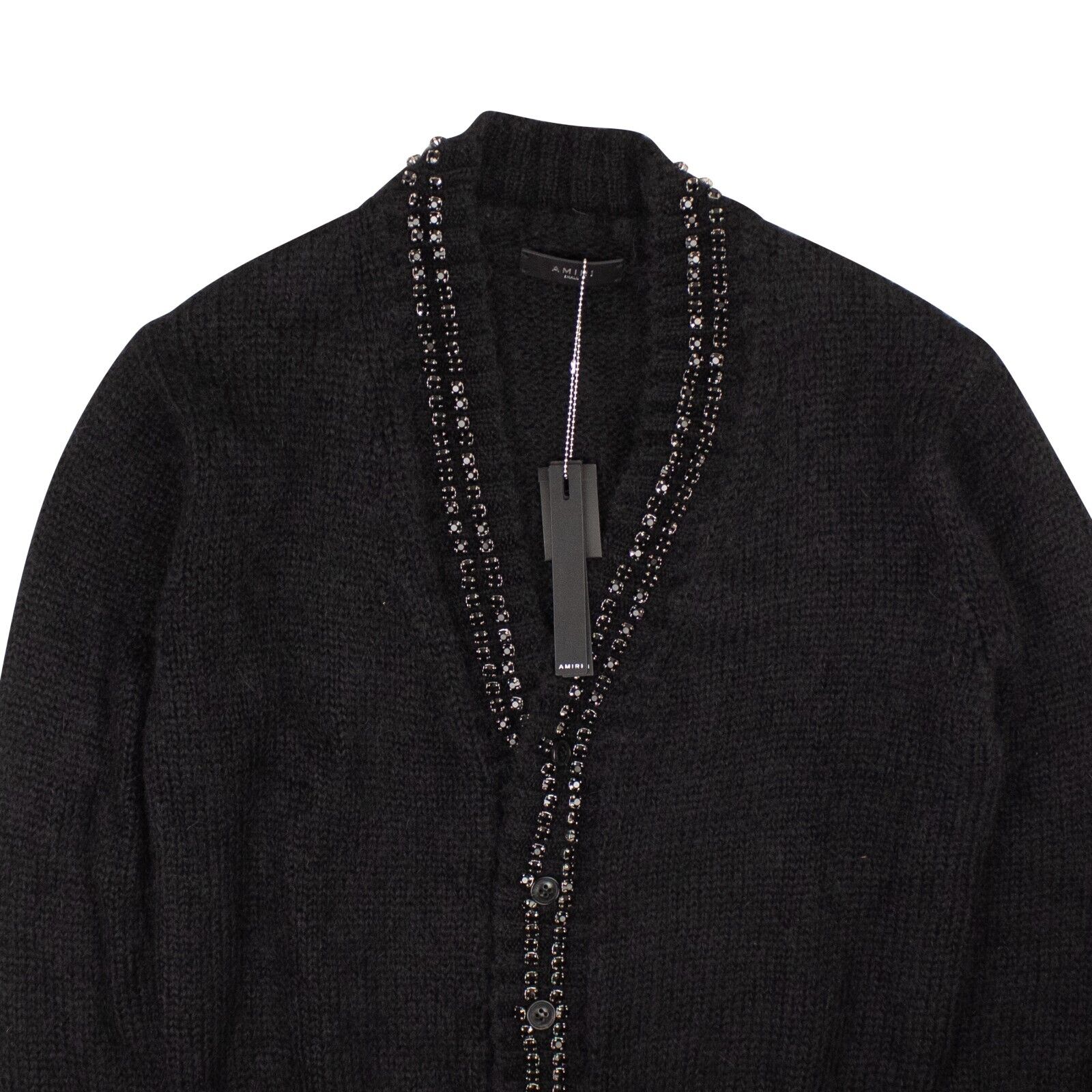 AMIRI Black Embellished Mohair Cardigan3