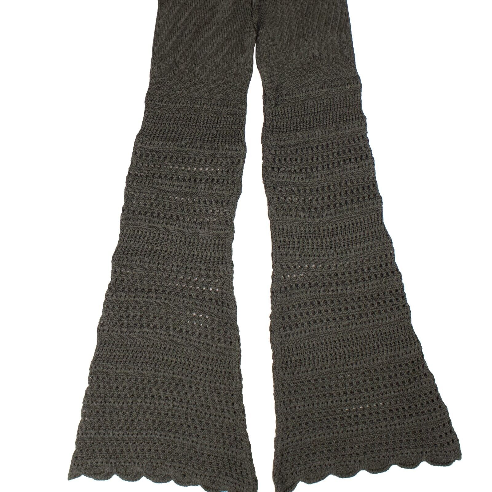 AMIRI Dark Green Checkered Crochet Flare Pants5