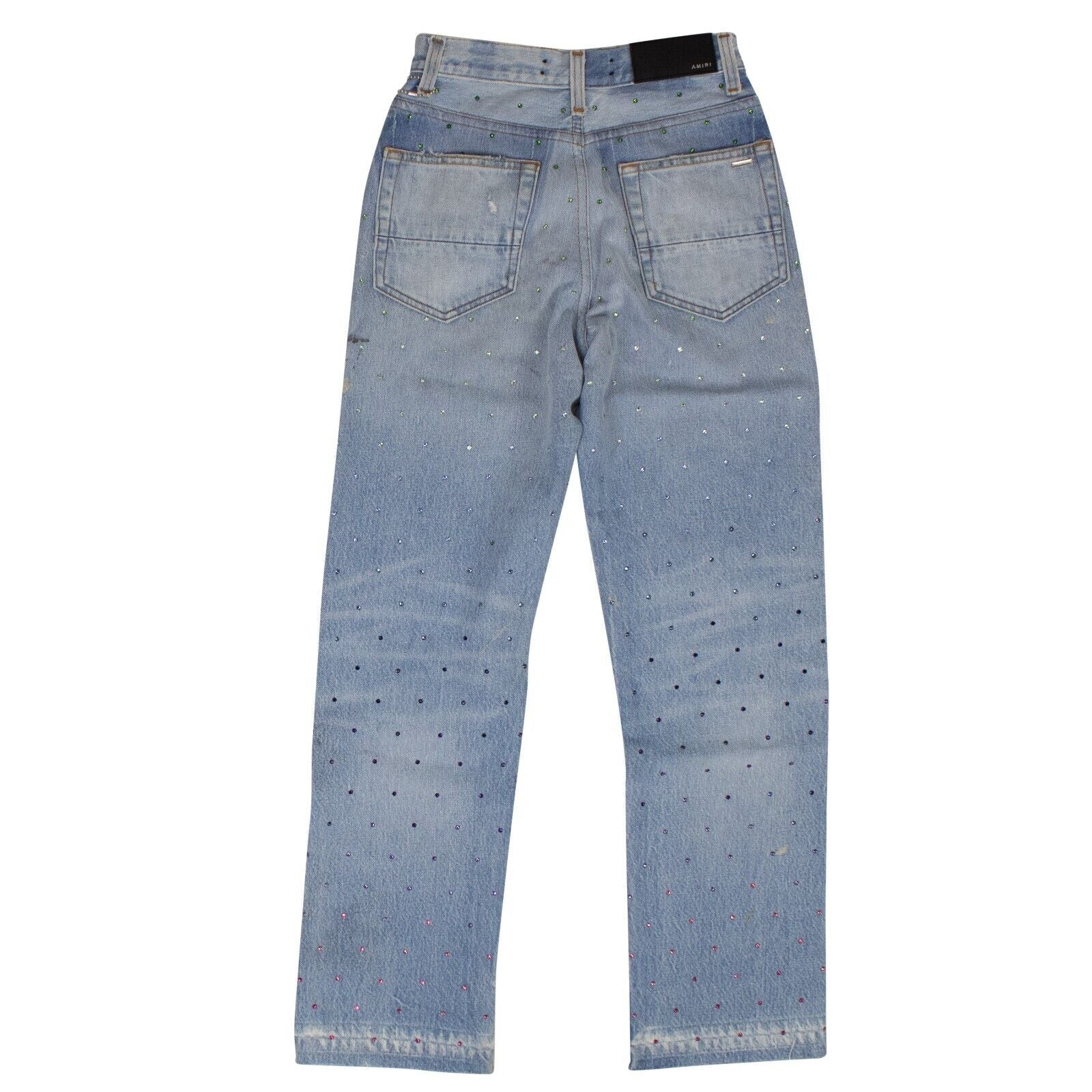 AMIRI Blue Gradient Crystal Recon Denim Jeans4