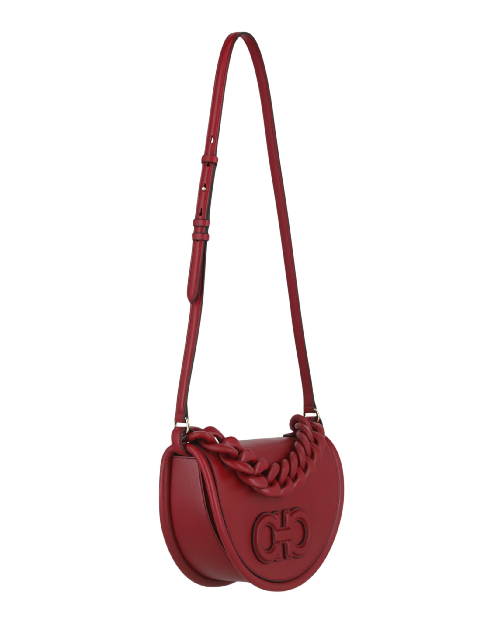 Ferragamo Womens Aura Chain-Linked Shoulder Bag