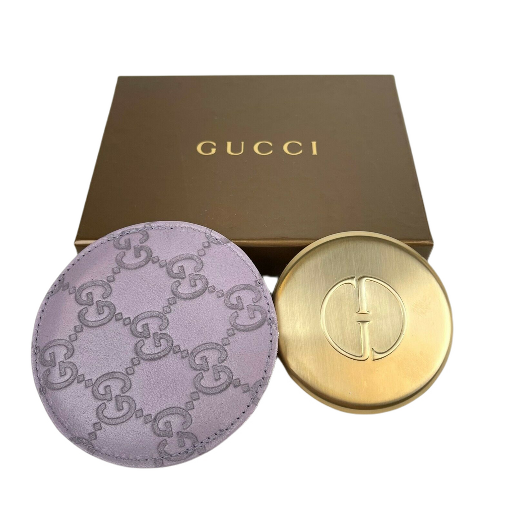 Gucci Women's Lavender Guccissima Leather Compact Mirror with Pouch 26 –  Bluefly