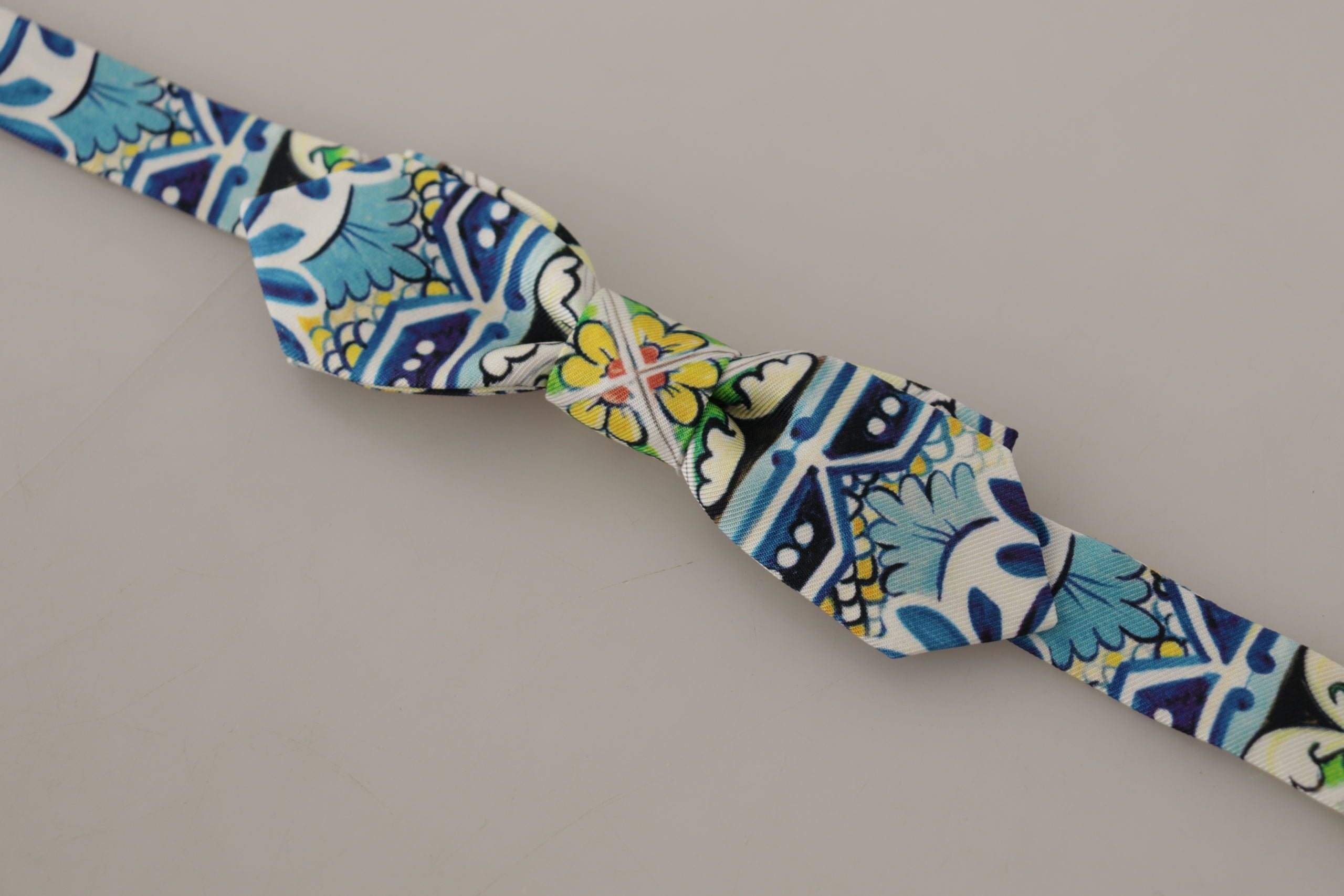 Dolce & Gabbana Majolica Print Silk Bow Men's Tie